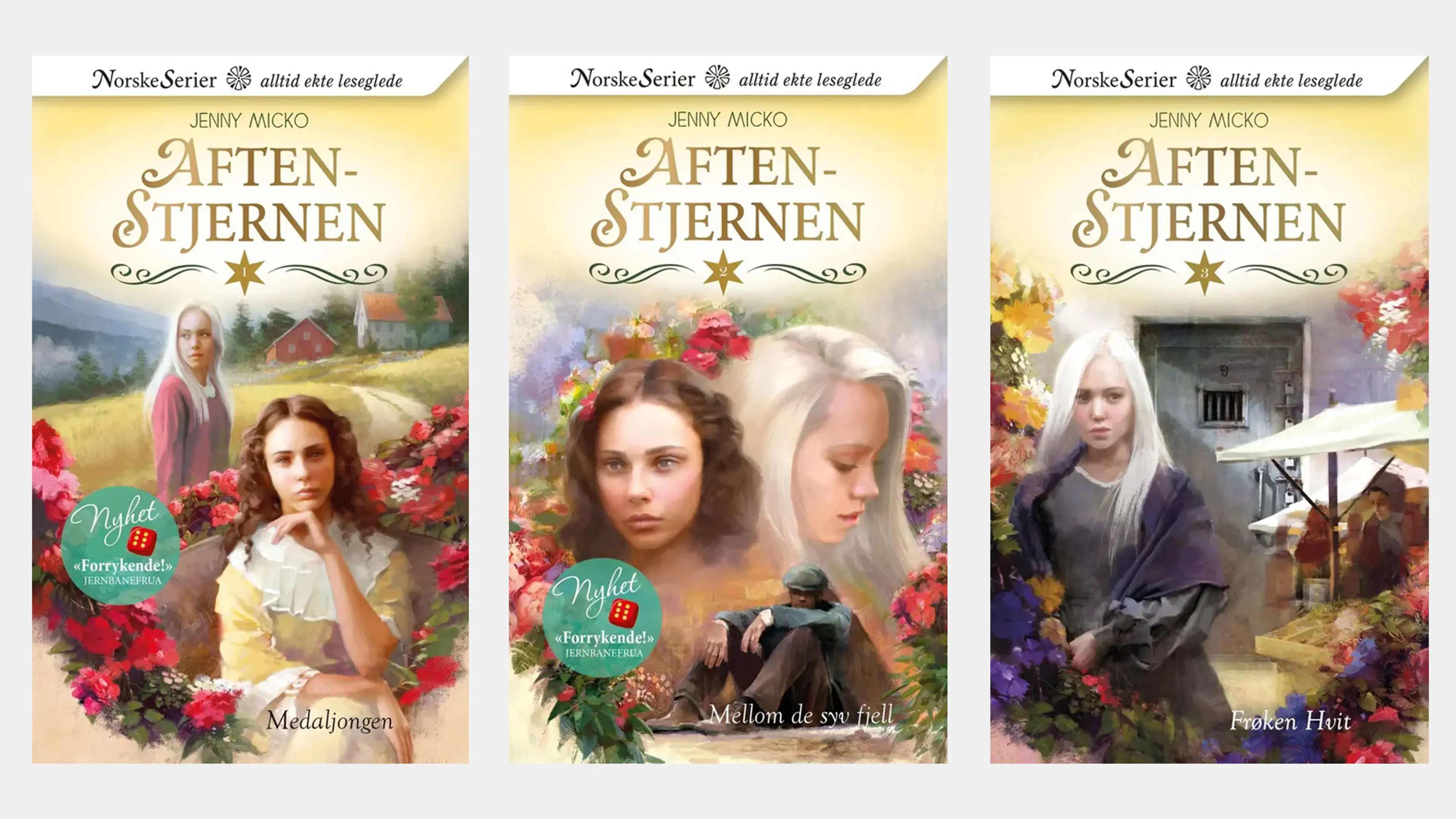 De tre første bøkene i serien Aftenstjernen