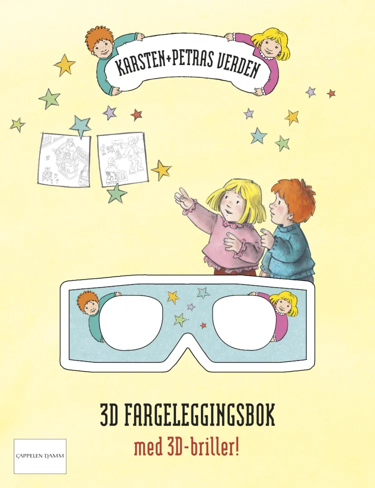 Omslag Karsten og Petra 3D fargeleggingsbok av Tor Åge Bringsværd (Heftet)