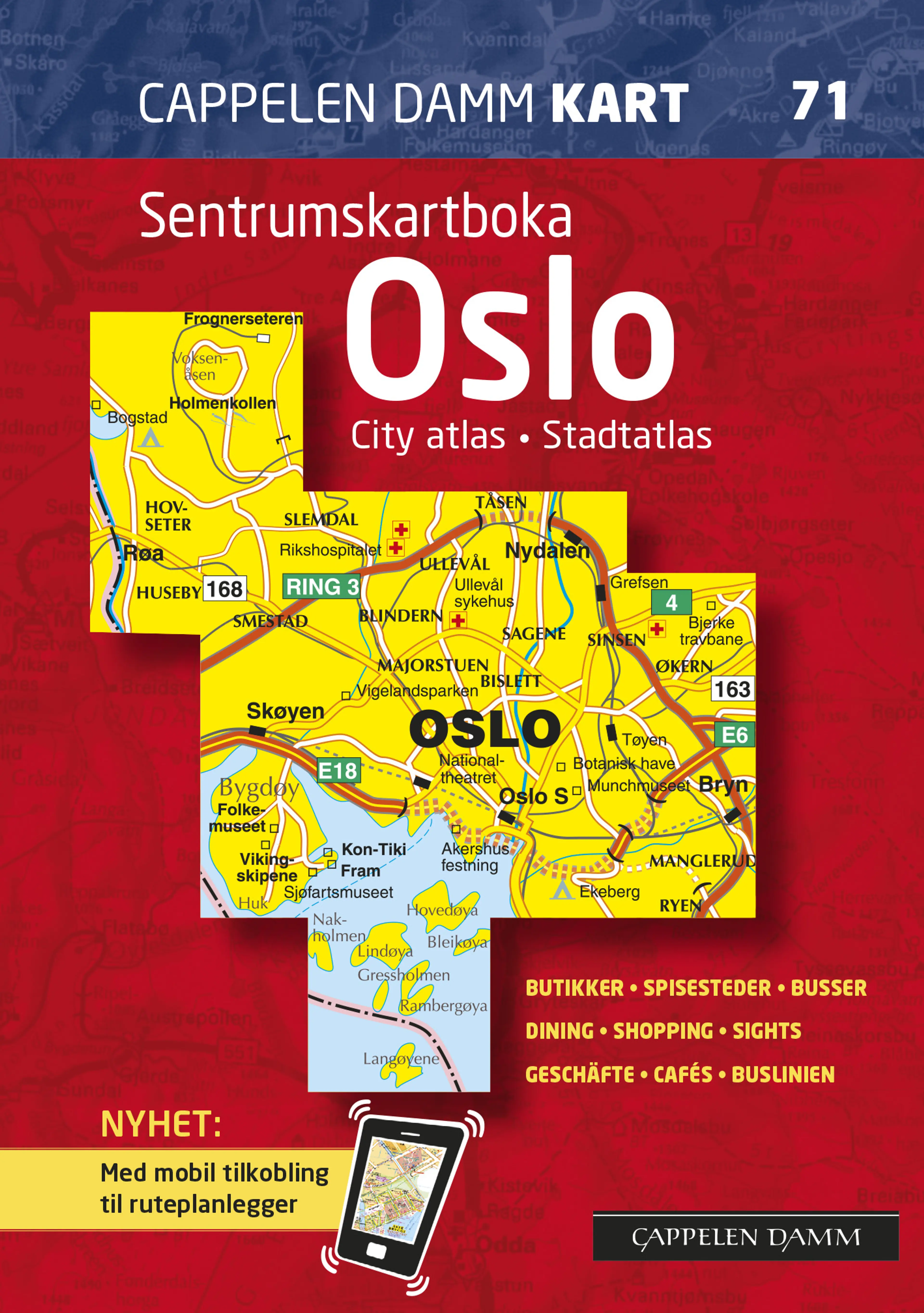 Omslag Sentrumskartboka Oslo 2013-2015 av Cappelen Damm Kart (Ukjent)