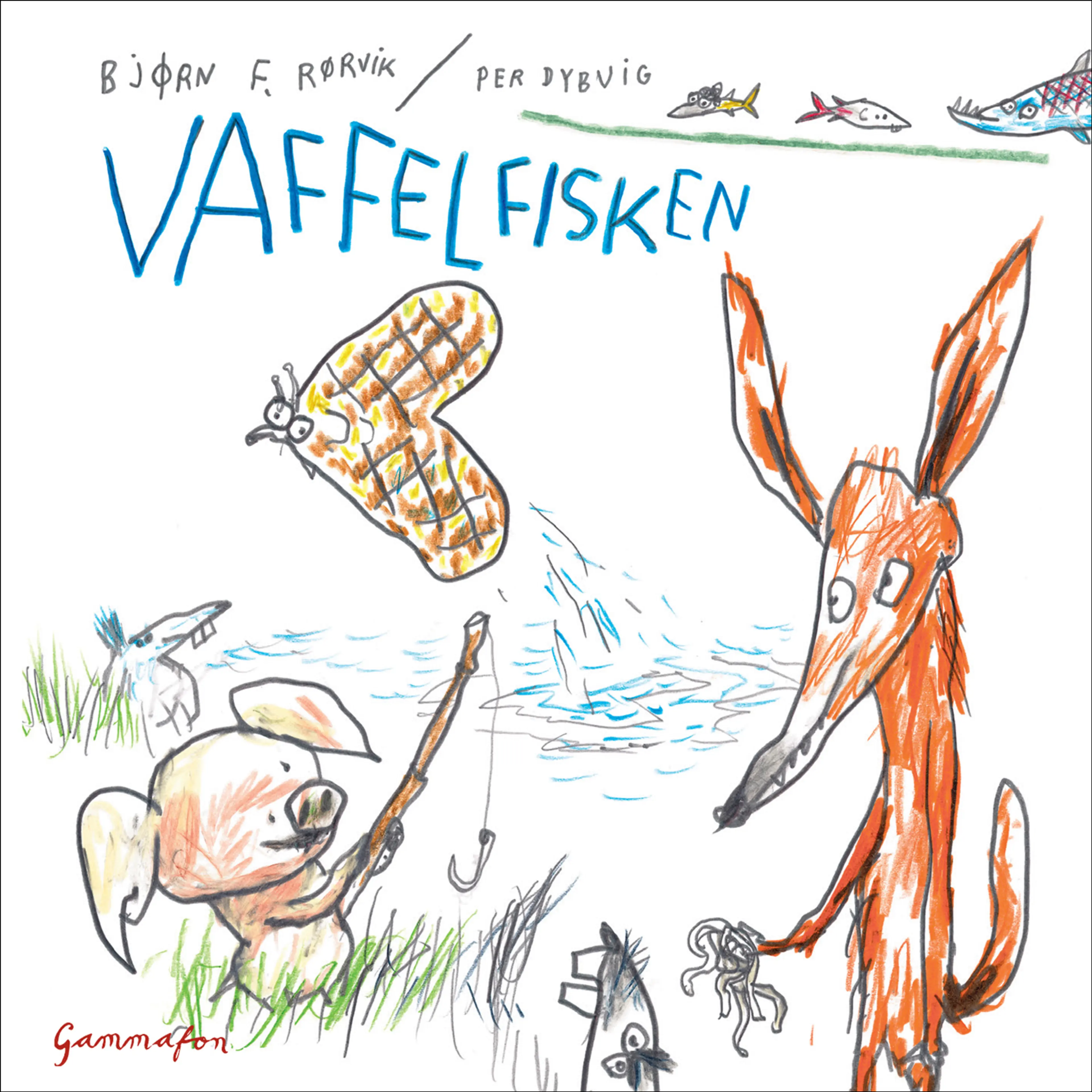 Omslag Vaffelfisken av Bjørn F. Rørvik (Lydbok)