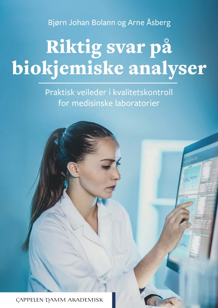 Omslag Riktig svar på biokjemiske analyser av Bjørn Johan Bolann og Arne Åsberg (Heftet)