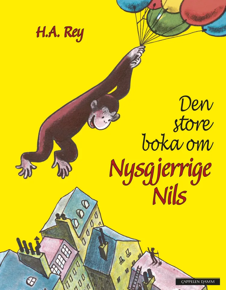 Omslag Den store boka om Nysgjerrige Nils av H.A. Rey (Innbundet)