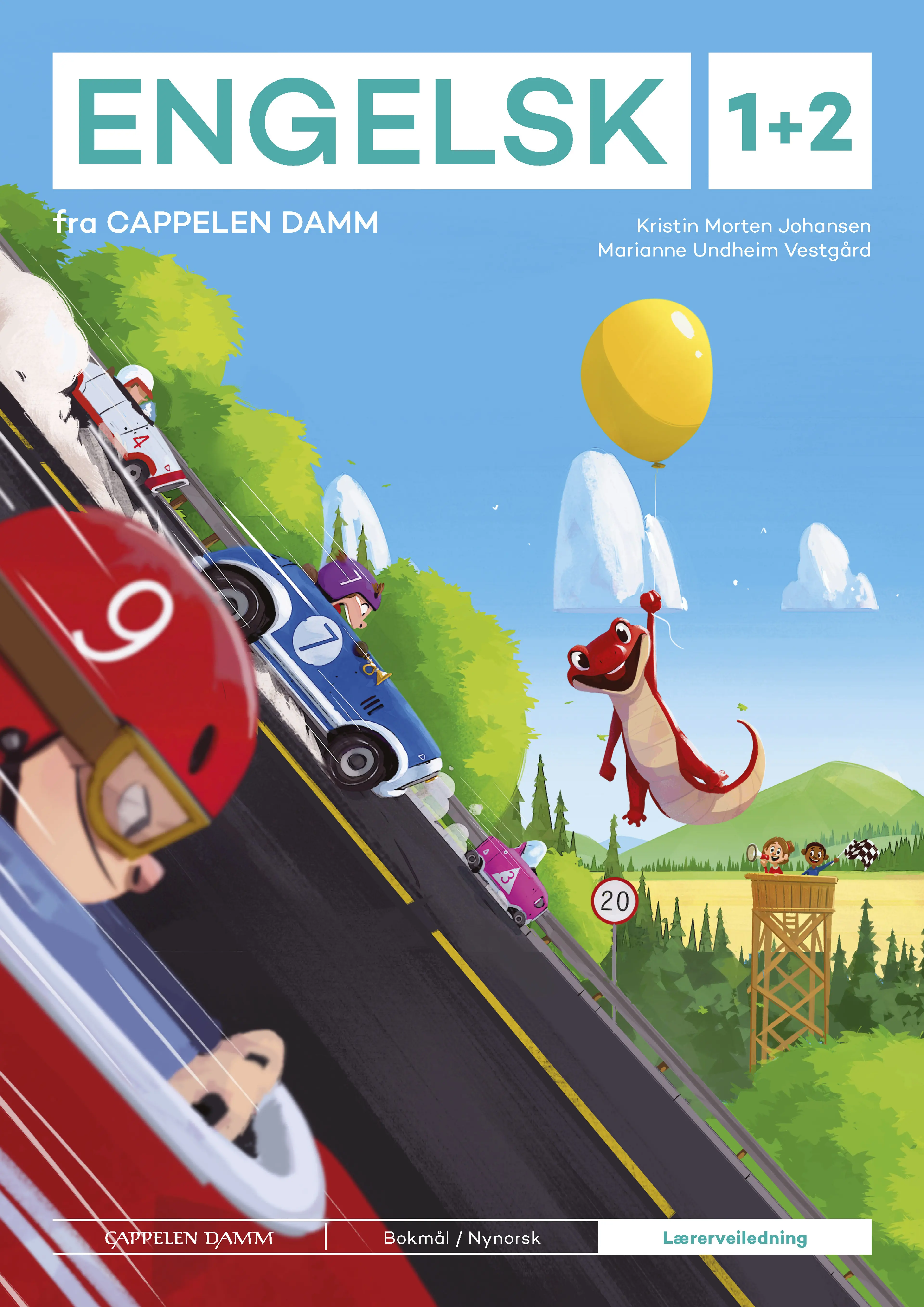 Omslag Engelsk 1+2 fra Cappelen Damm Lærerveiledning av Kristin Morten Johansen og Marianne Undheim Vestgård (Ukjent)