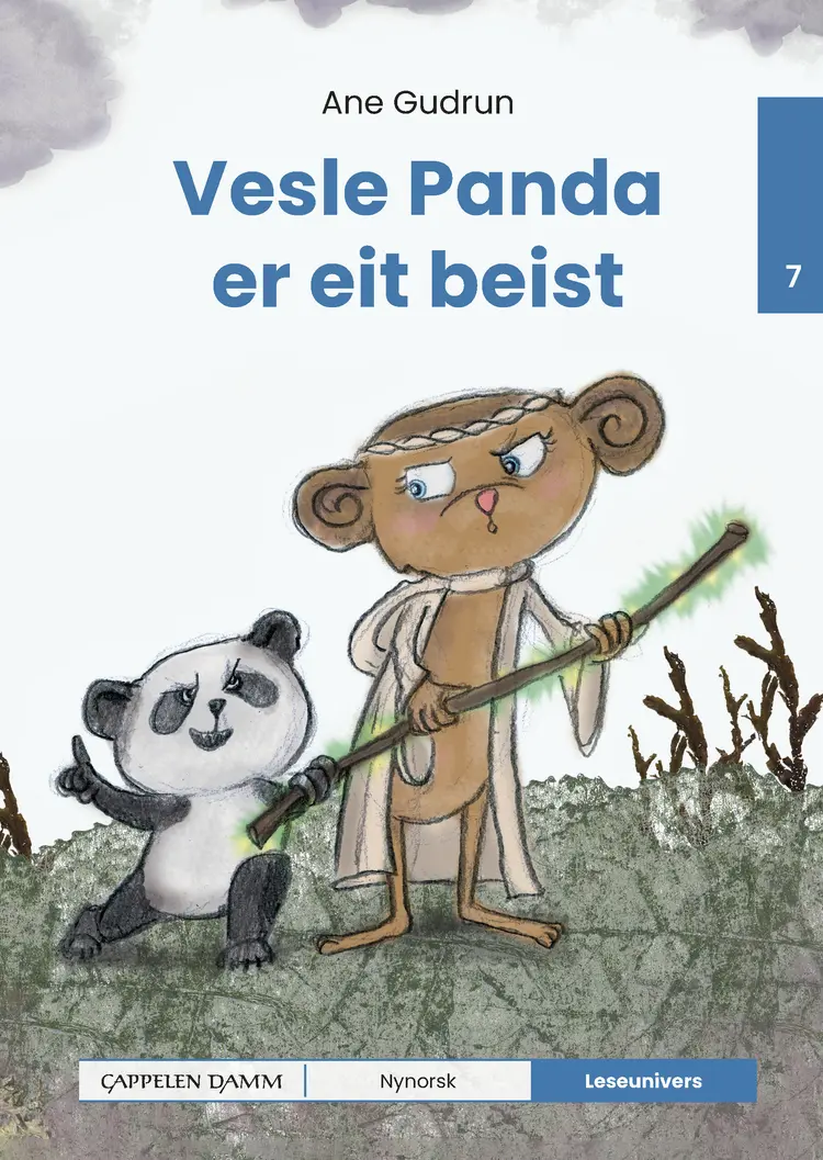 Omslag Leseunivers 7: Vesle Panda er eit beist av Ane Gudrun (Innbundet)