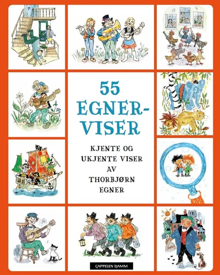 Omslag 55 Egner-viser av Thorbjørn Egner (Innbundet)