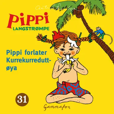 Omslag Pippi forlater Kurrekurreduttøya av Astrid Lindgren (Lydbok)