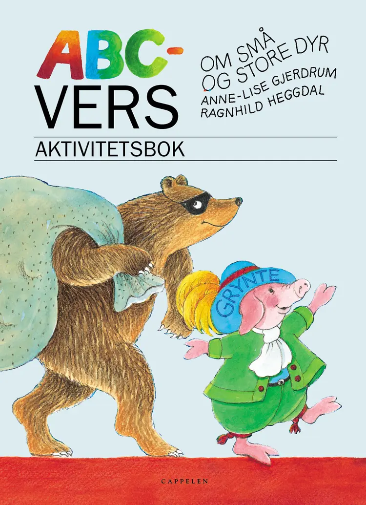Omslag ABC-vers om små og store dyr Aktivitetsbok av Anne Lise Gjerdrum (Heftet)