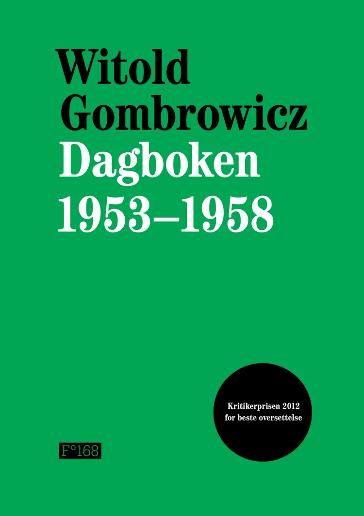 Omslag Dagboken 1953–1958 av Witold Gombrowicz (Heftet)