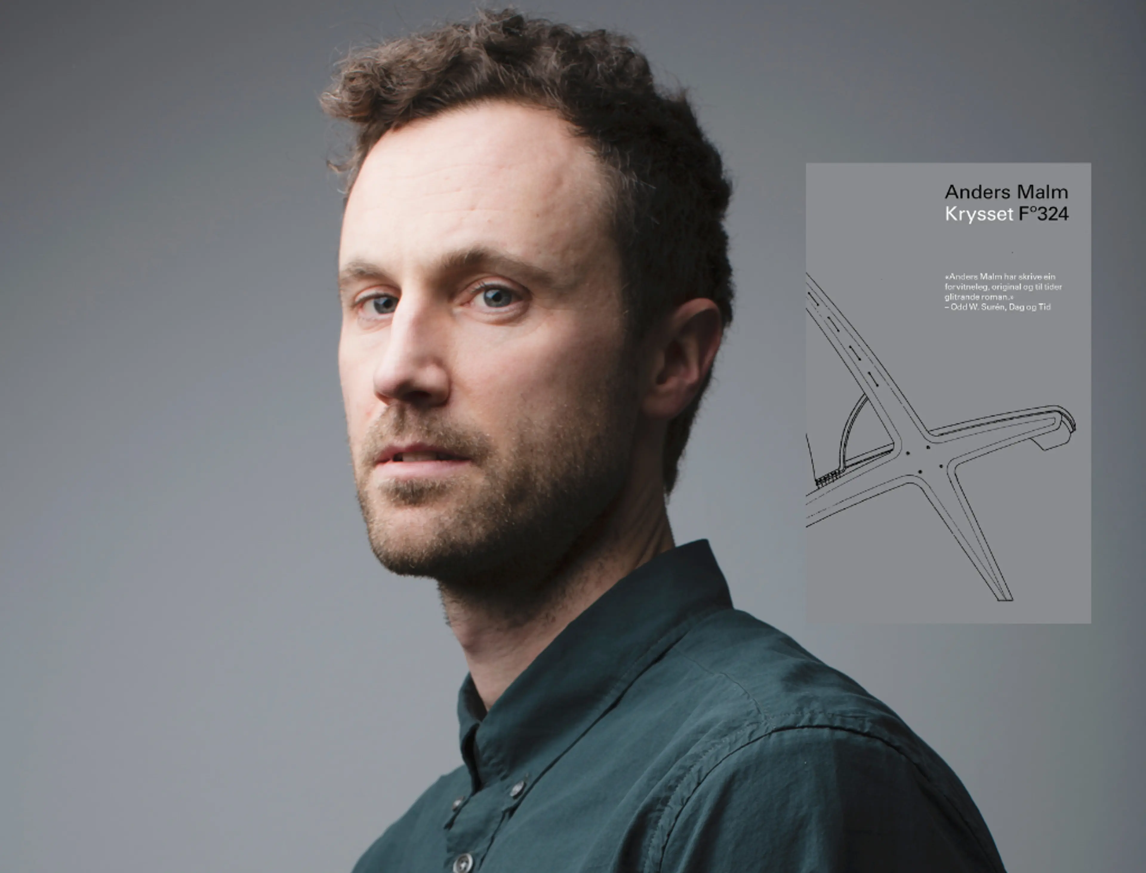 Forfatter Anders Malm og boken hans Krysset