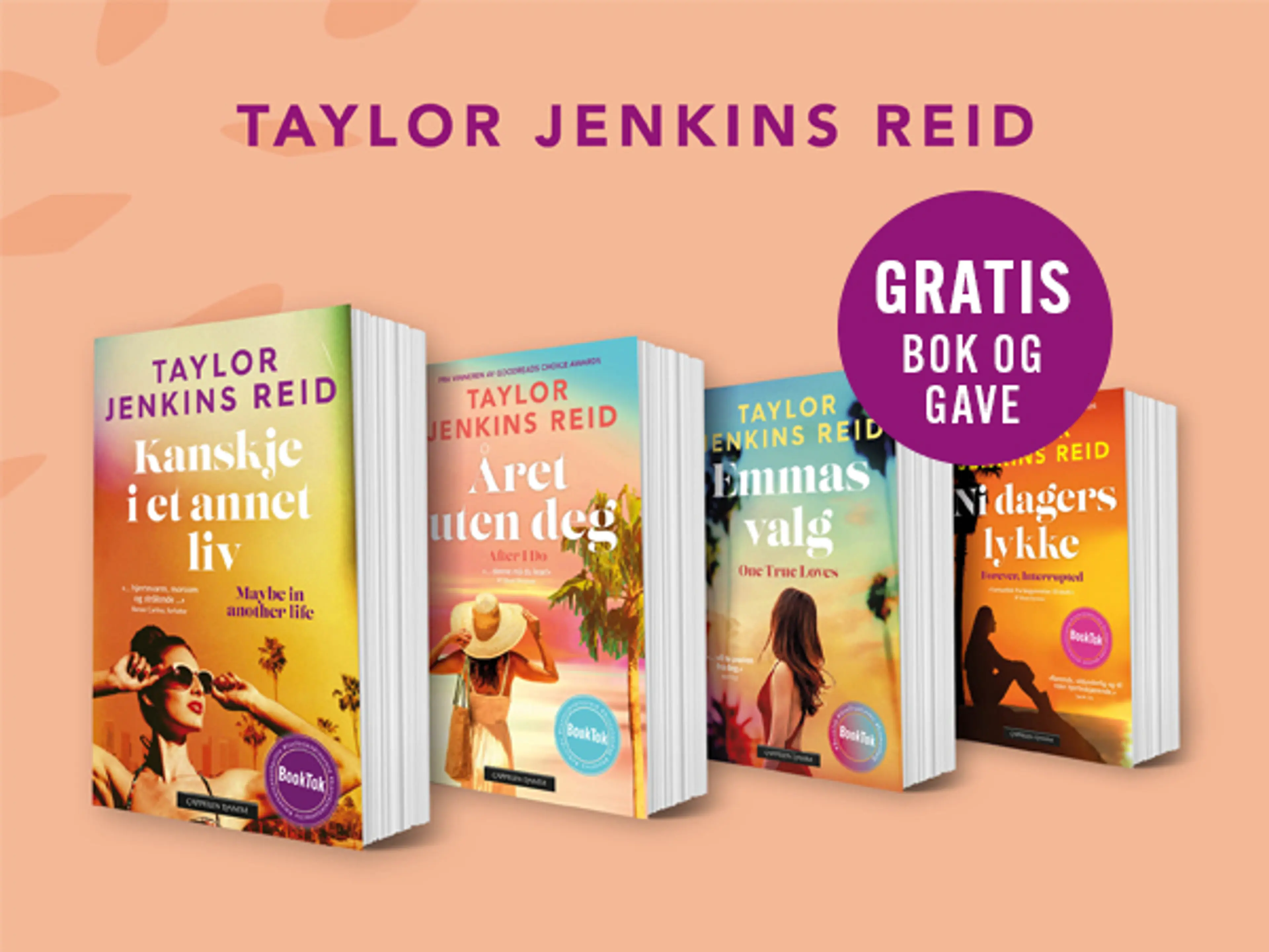 De fire første bøkene i abonnementet Taylor Jenkins Reid