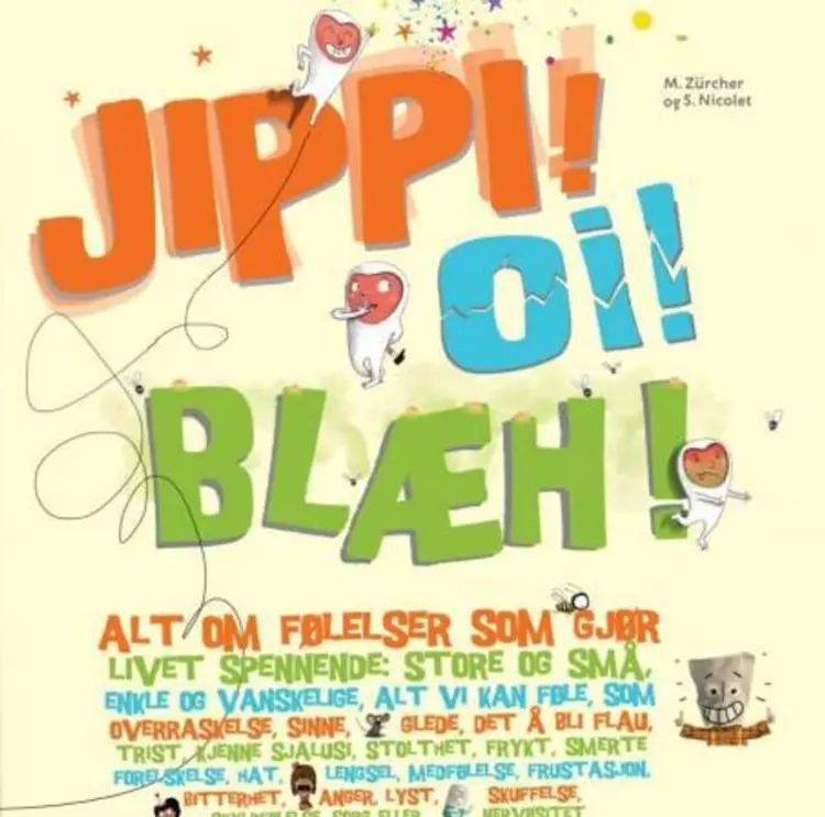 Omslag Jippi! Oi! Blæh! av M. Zürcher (Innbundet)