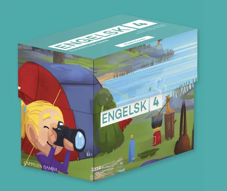 Omslag Engelsk 4 fra Cappelen Damm Flash Cards av Kristin Morten Johansen og Marianne Undheim Vestgård (Eske)