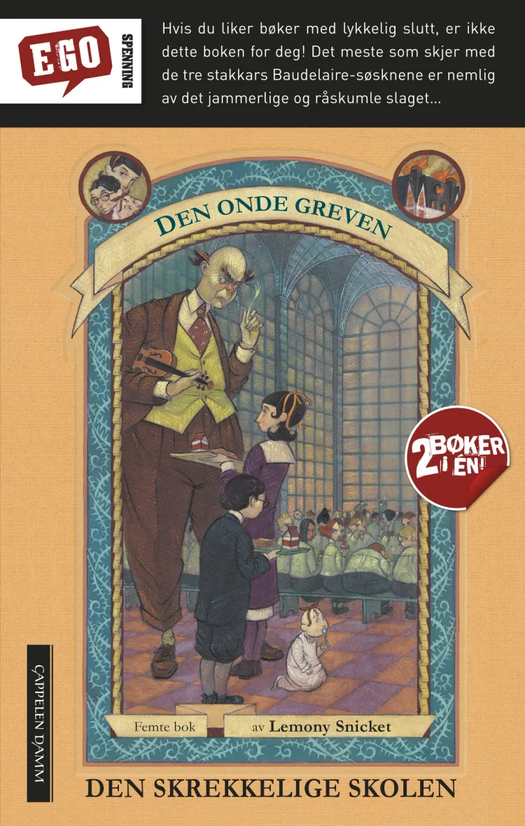 Omslag Den skrekkelige skolen / Den skjulte sjakten av Lemony Snicket (Heftet)