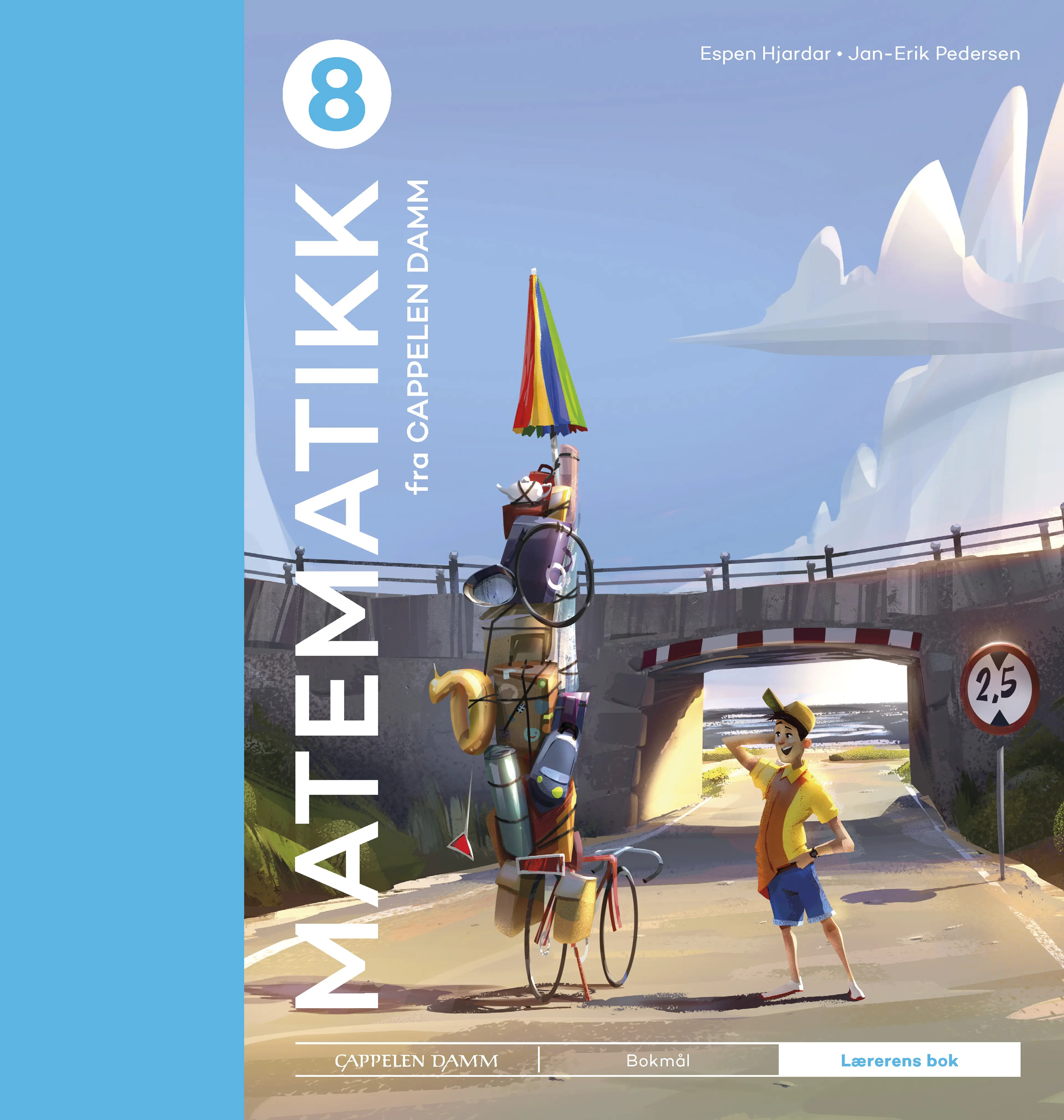 Omslag Matematikk 8 fra Cappelen Damm Lærerens bok av Espen Hjardar og Jan-Erik Pedersen (Innbundet)