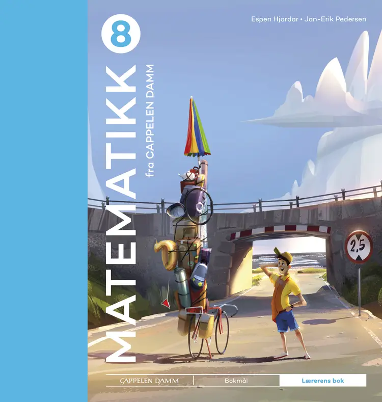 Omslag Matematikk 8 fra Cappelen Damm Lærerens bok av Espen Hjardar og Jan-Erik Pedersen (Innbundet)