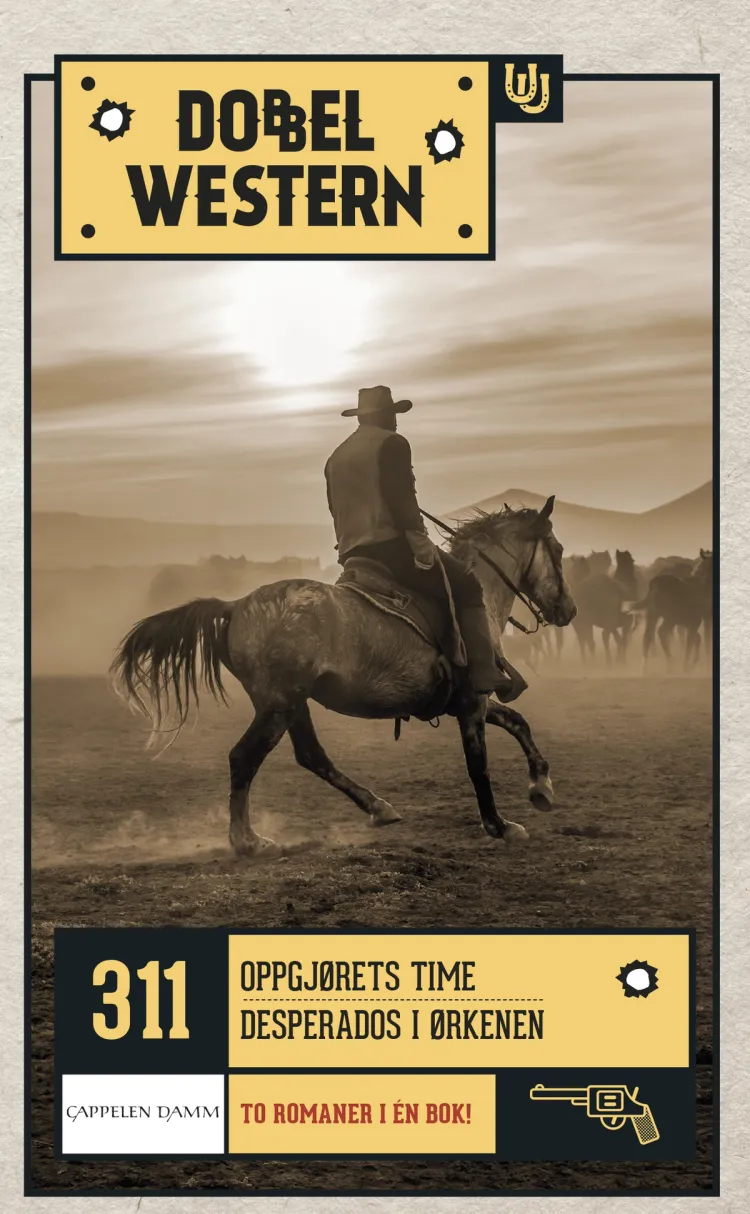 Omslag Oppgjørets time/Desperados i ørkenen av Tom West og Jackson Cole (Heftet)
