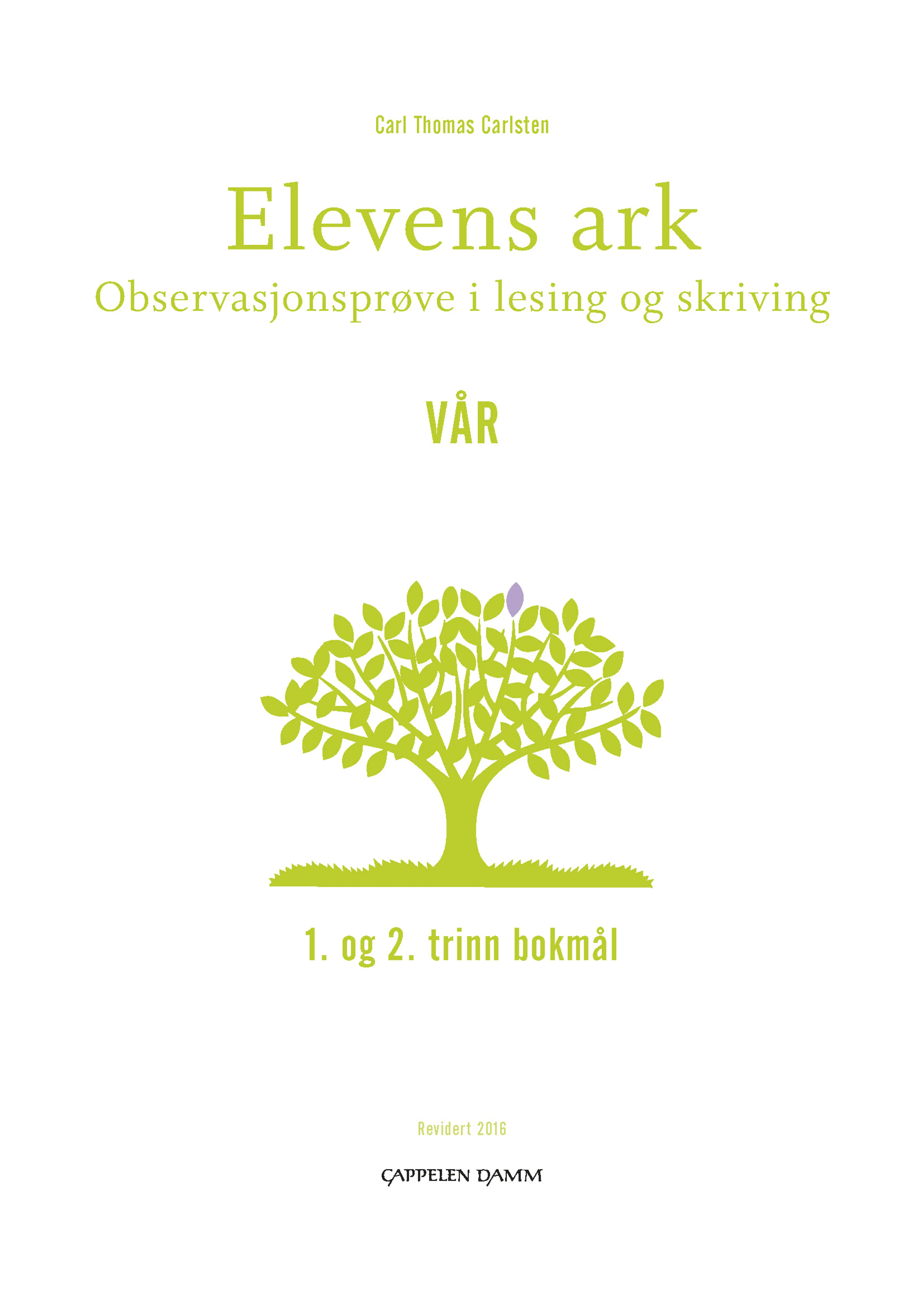 Omslag Elevens ark (30 stk) for 1. og 2.trinn VÅR av Carl Thomas Carlsten (Heftet)