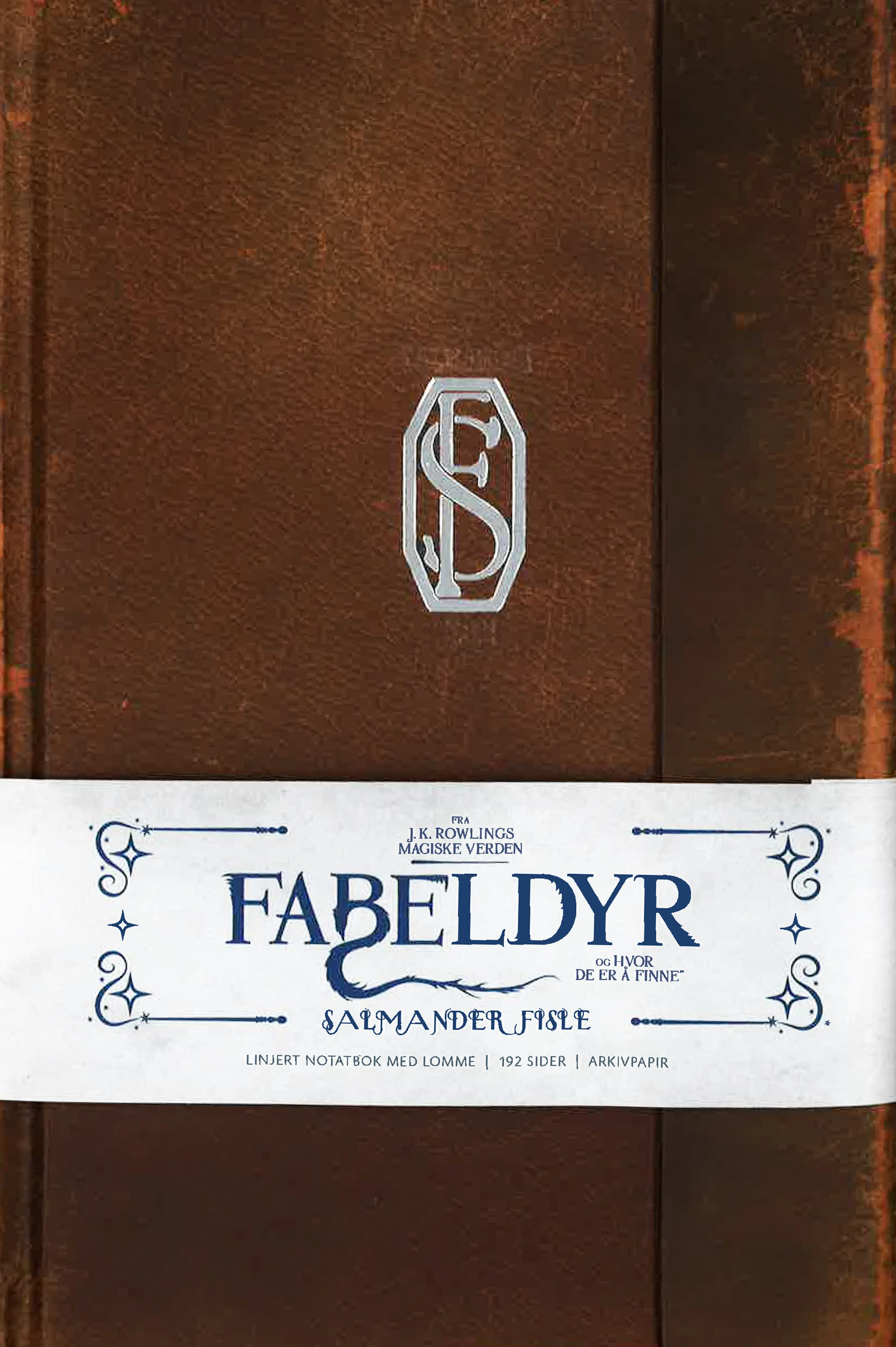 Omslag Fabeldyr og hvor de er å finne: Salmander Fisle linjert notatbok (Innbundet)