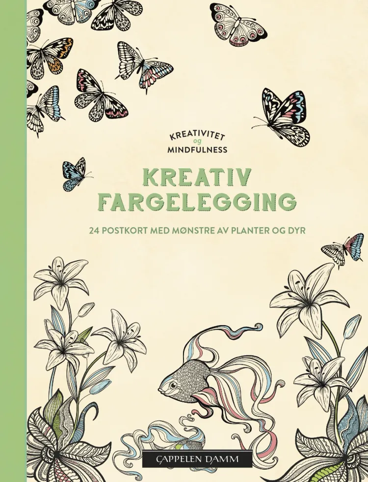 Omslag Kreativ fargelegging Mønstre av planter og dyr (postkort) (Heftet)