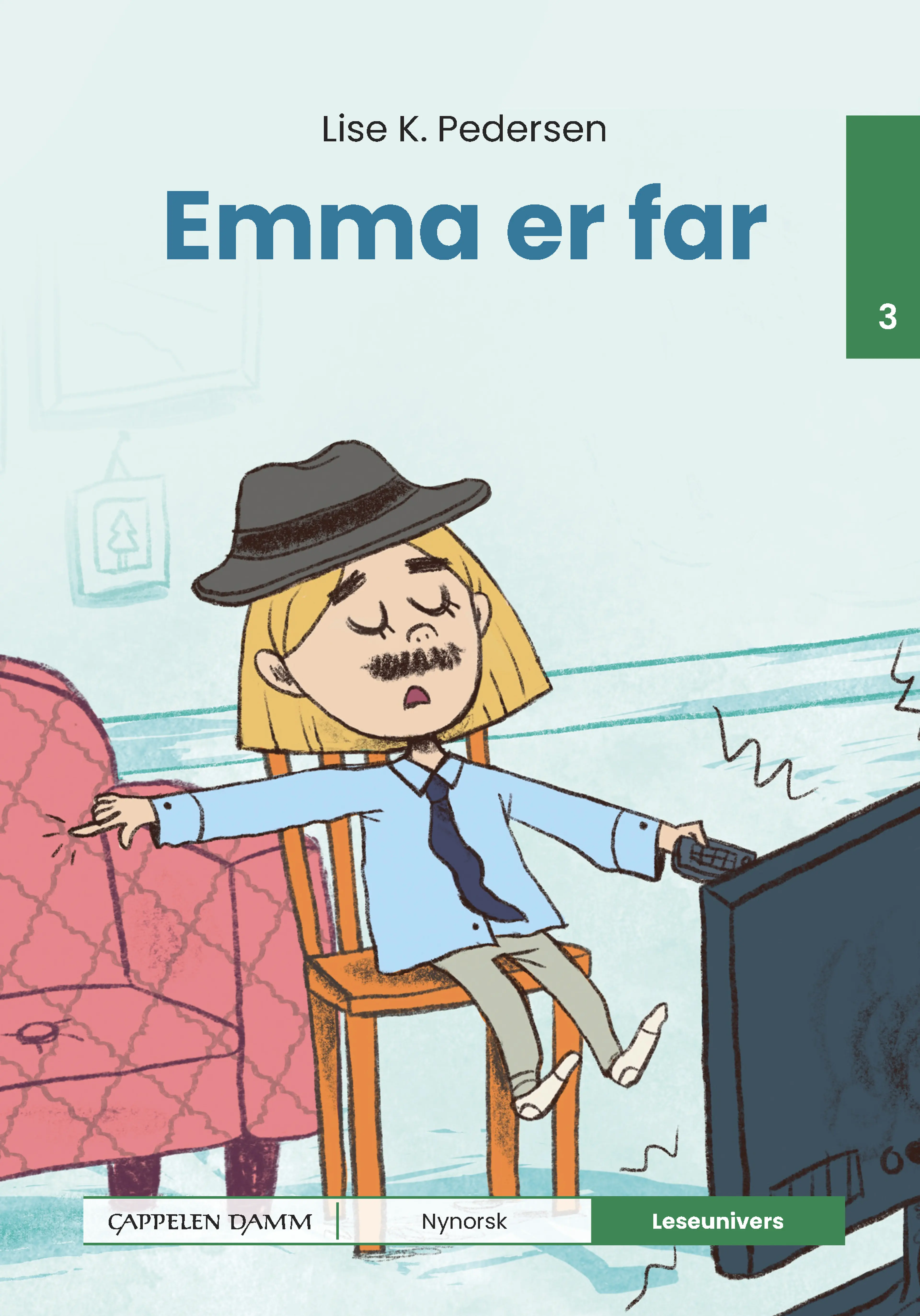 Omslag Leseunivers 3: Emma er far av Lise Kloborg Pedersen (Innbundet)