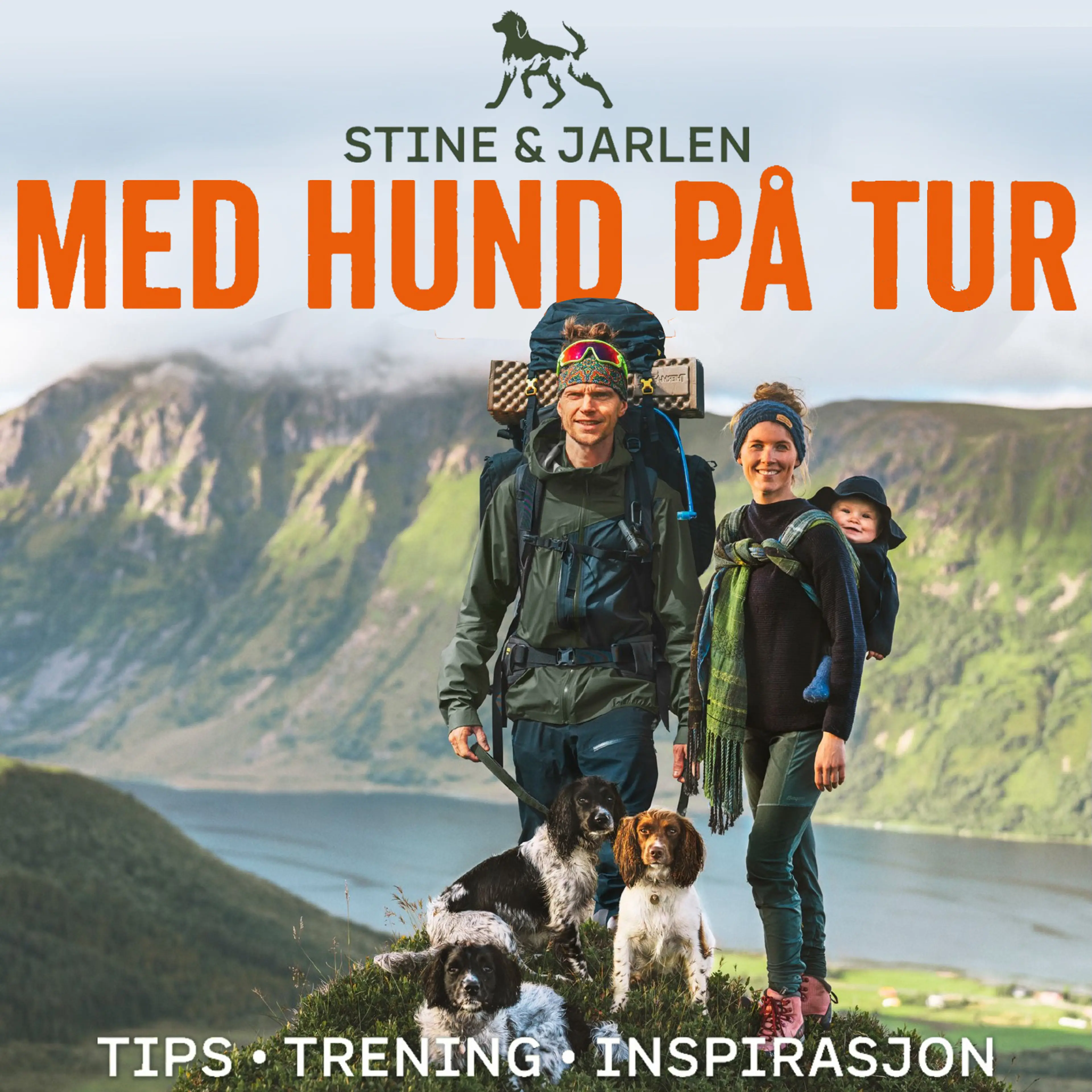 Omslag Med hund på tur - Tips - trening - inspirasjon av Stine og Jarlen (Lydbok)