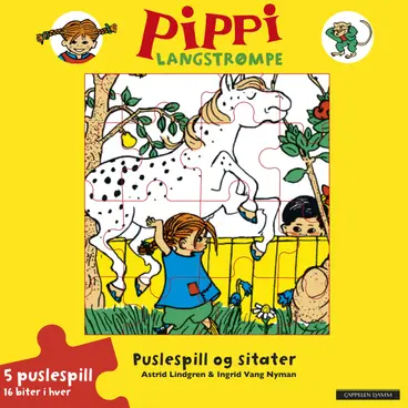 Omslag Pippi Langstrømpe Puslespillbok og sitater av Astrid Lindgren (Innbundet)