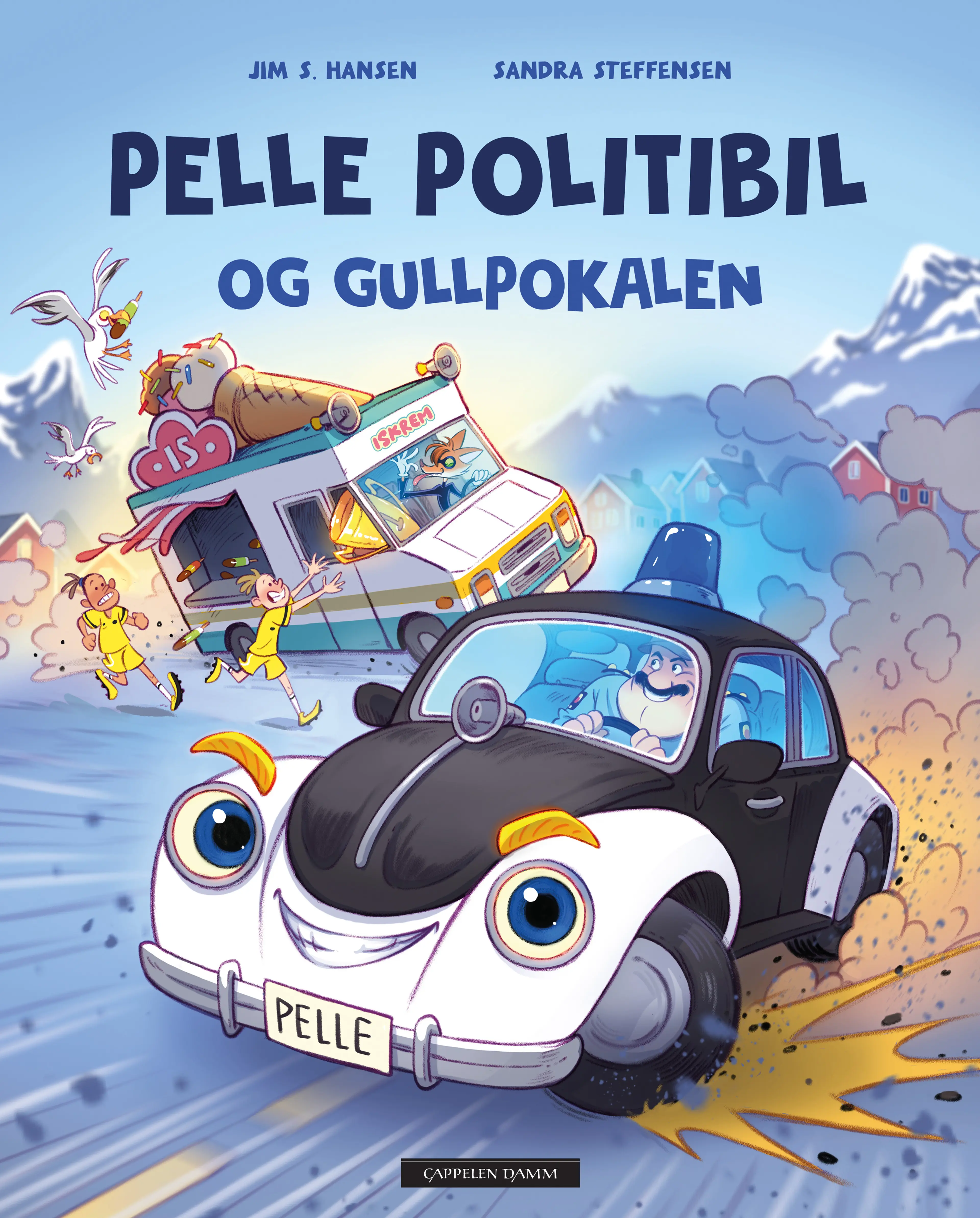 Omslag Pelle Politibil og gullpokalen av Jim Hansen (Innbundet)