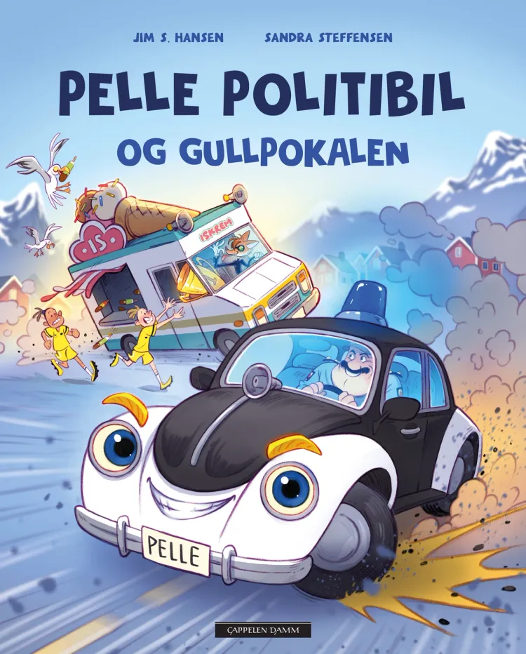 Omslag Pelle Politibil og gullpokalen av Jim Hansen (Innbundet)
