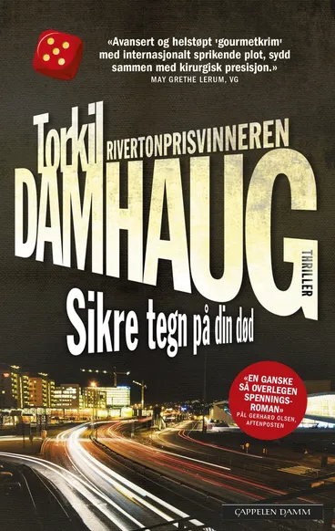 Omslag Sikre tegn på din død av Torkil Damhaug (Heftet)