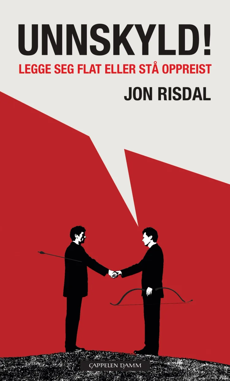 Omslag Unnskyld! av Jon Risdal (Innbundet)