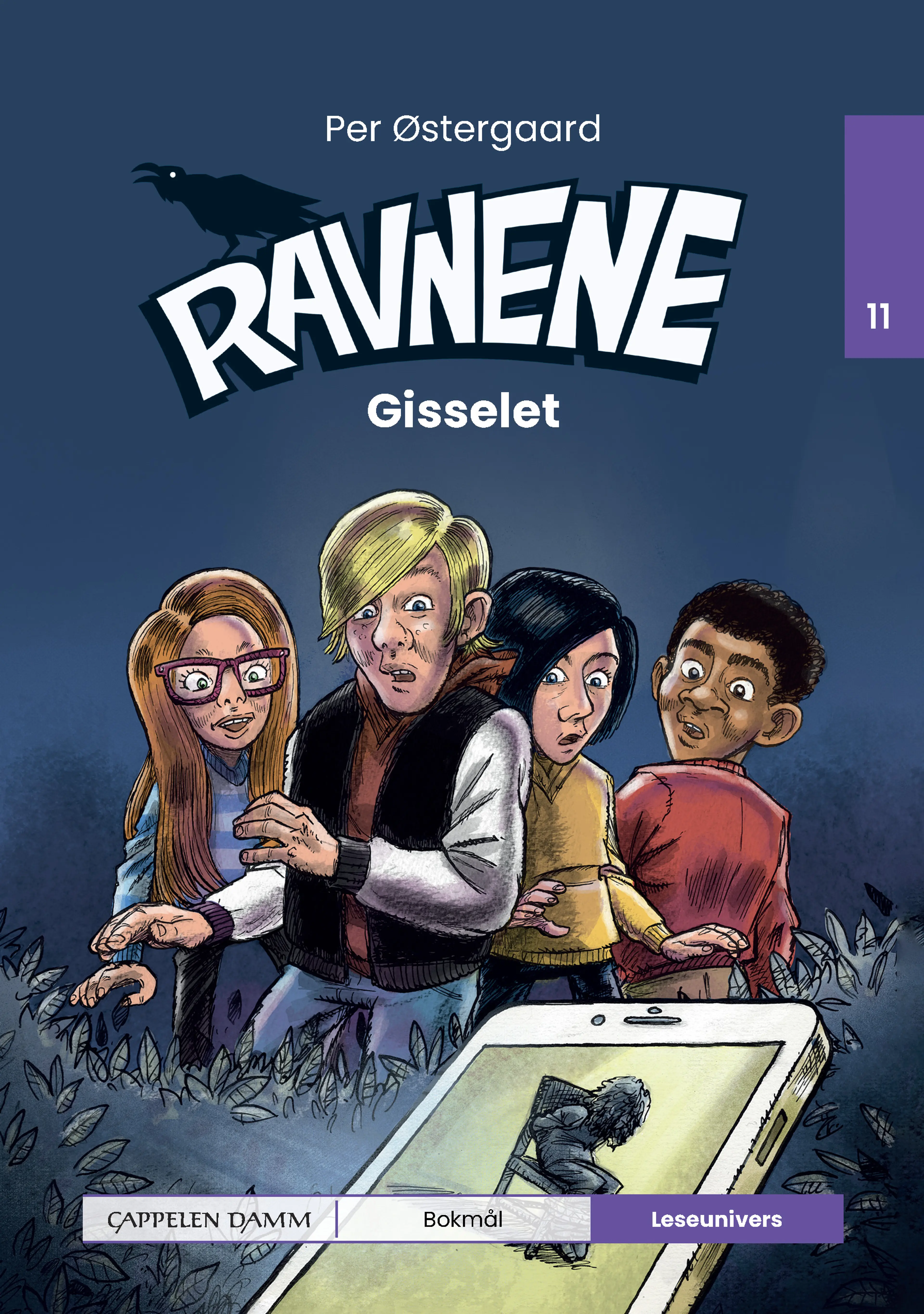 Omslag Leseunivers 11: Ravnene - Gisselet av Per Østergaard (Innbundet)