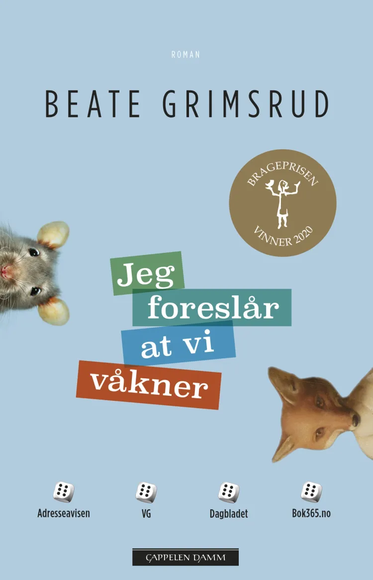 Omslag Jeg foreslår at vi våkner av Beate Grimsrud (Heftet)