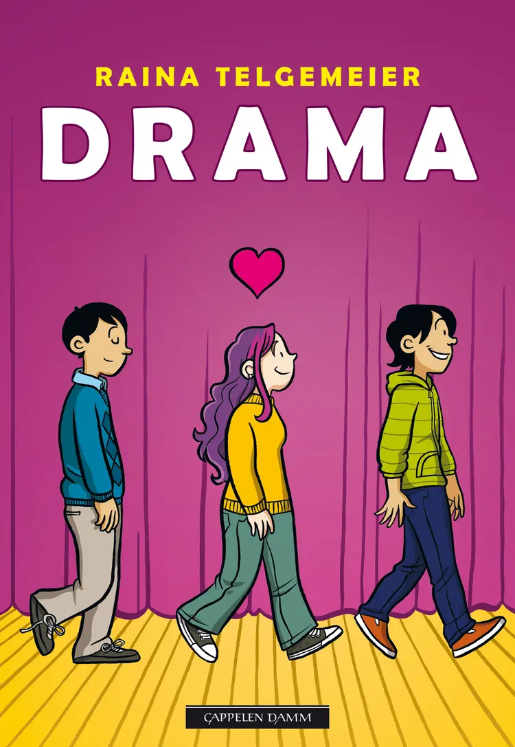 Omslag Drama av Raina Telgemeier (Innbundet)