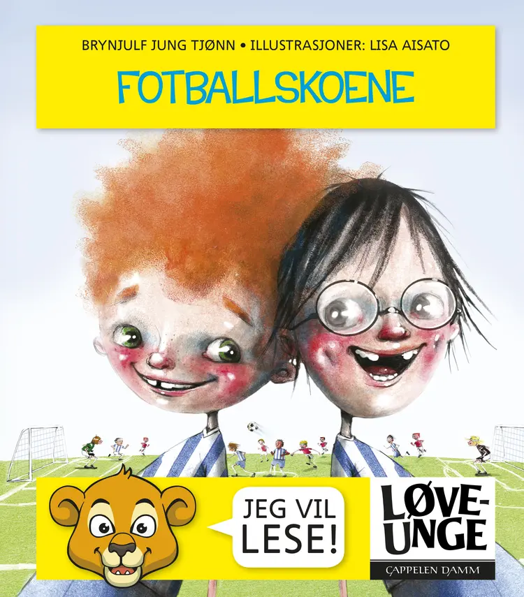 Omslag Løveunge - Fotballskoene av Brynjulf Jung Tjønn (Innbundet)