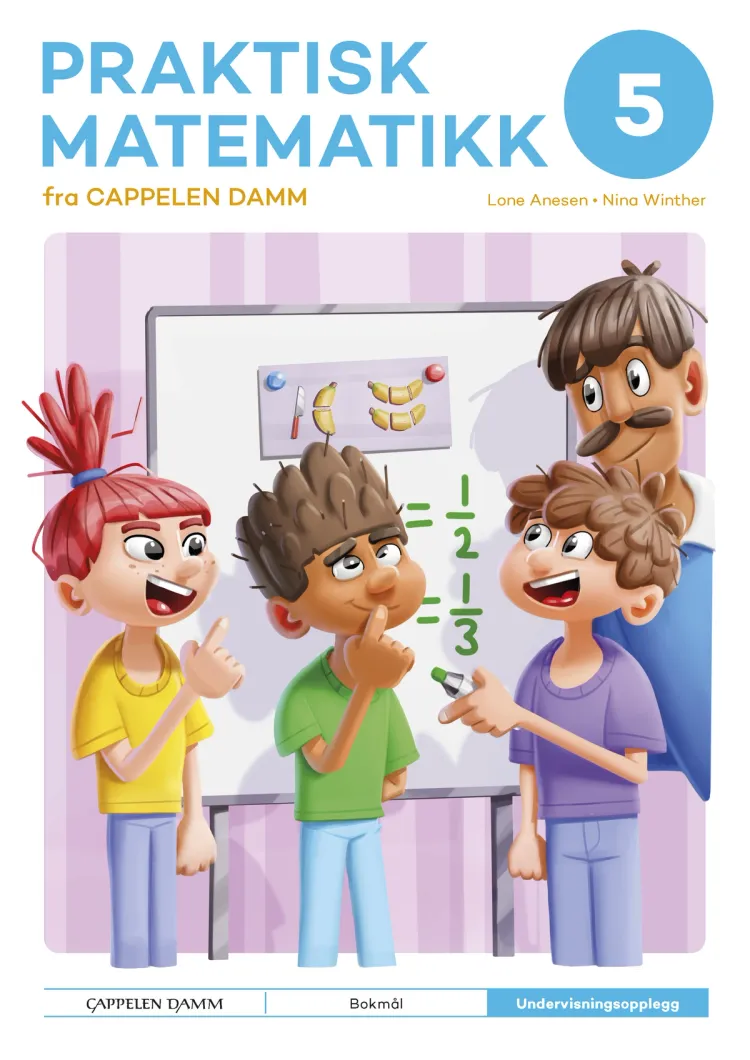 Omslag Praktisk matematikk 5 fra Cappelen Damm Undervisningsopplegg av Lone Anesen og Nina Winther (Ukjent)