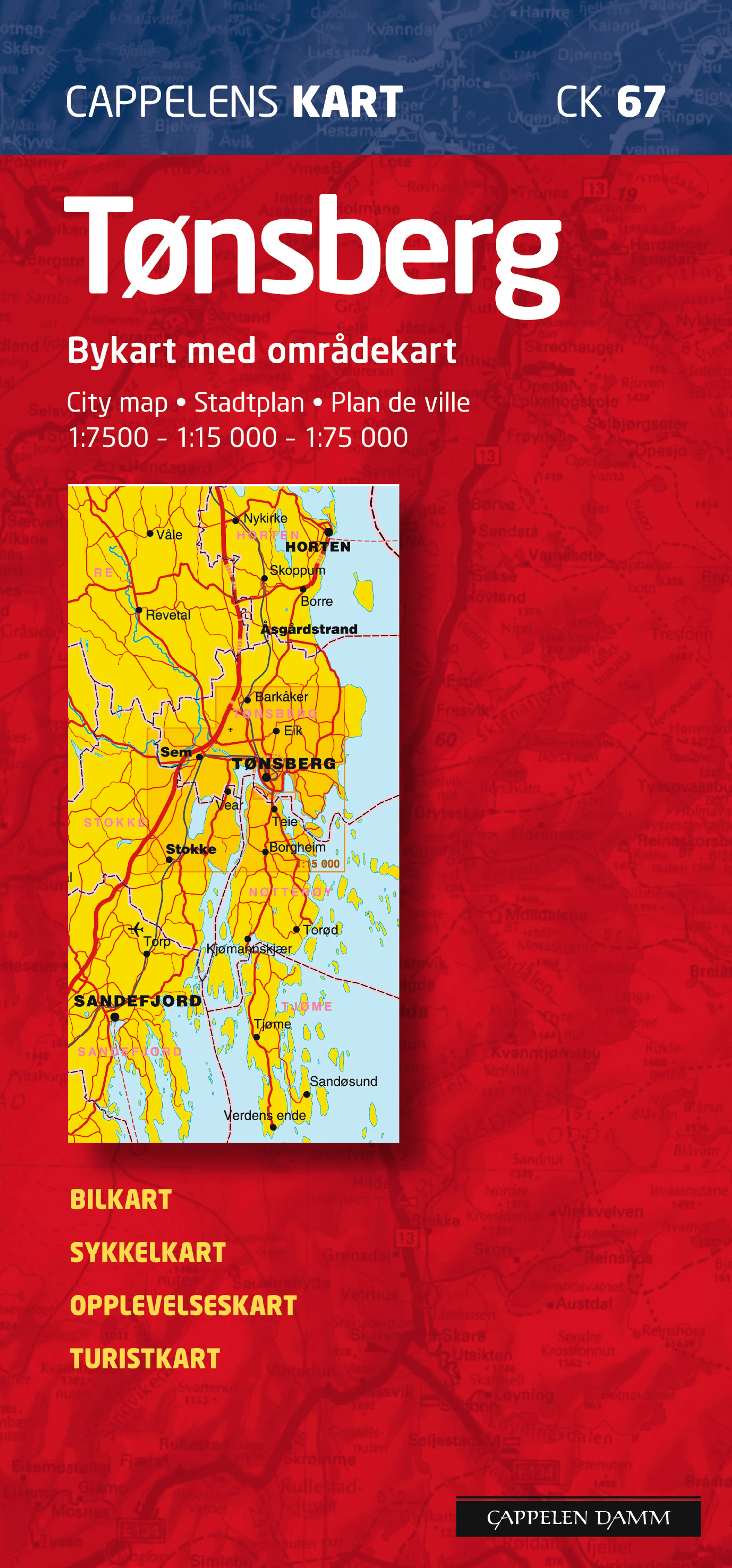Omslag Tønsberg bykart (CK 67) av Cappelen Damm Kart (Kart)
