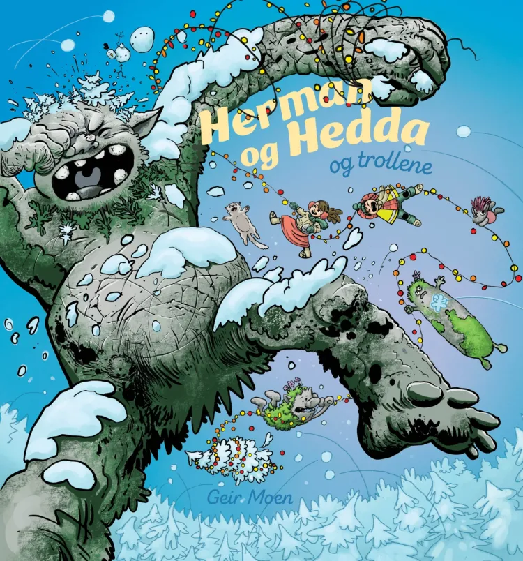 Omslag Herman og Hedda og trollene av Geir Moen (Innbundet)