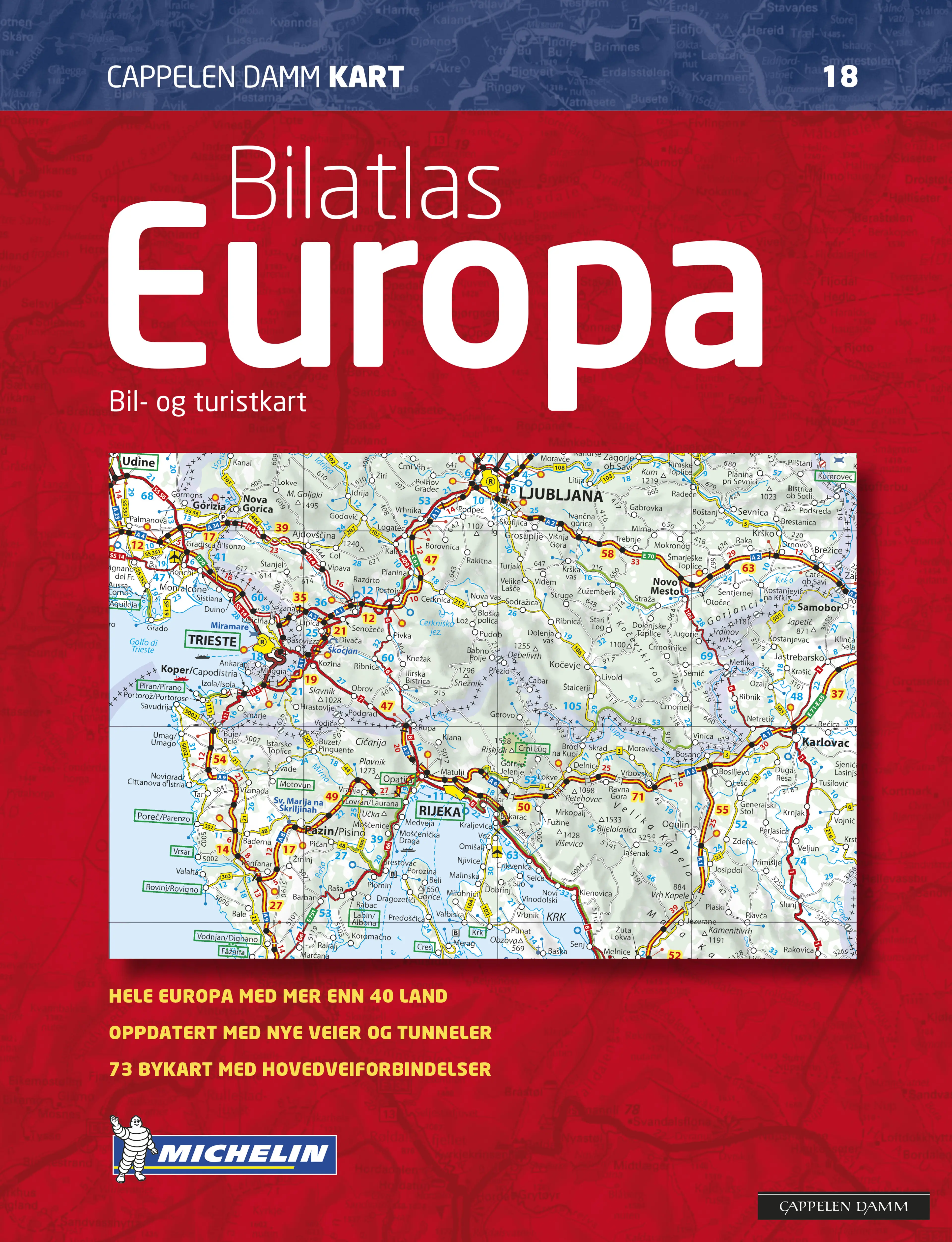 Omslag Europa bilatlas (CK 18) av Michelin (Ukjent)