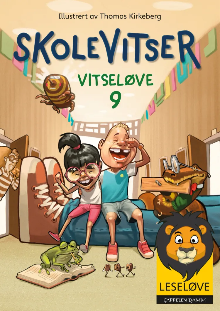 Omslag Leseløve - Vitseløve 9 Skolevitser (Innbundet)
