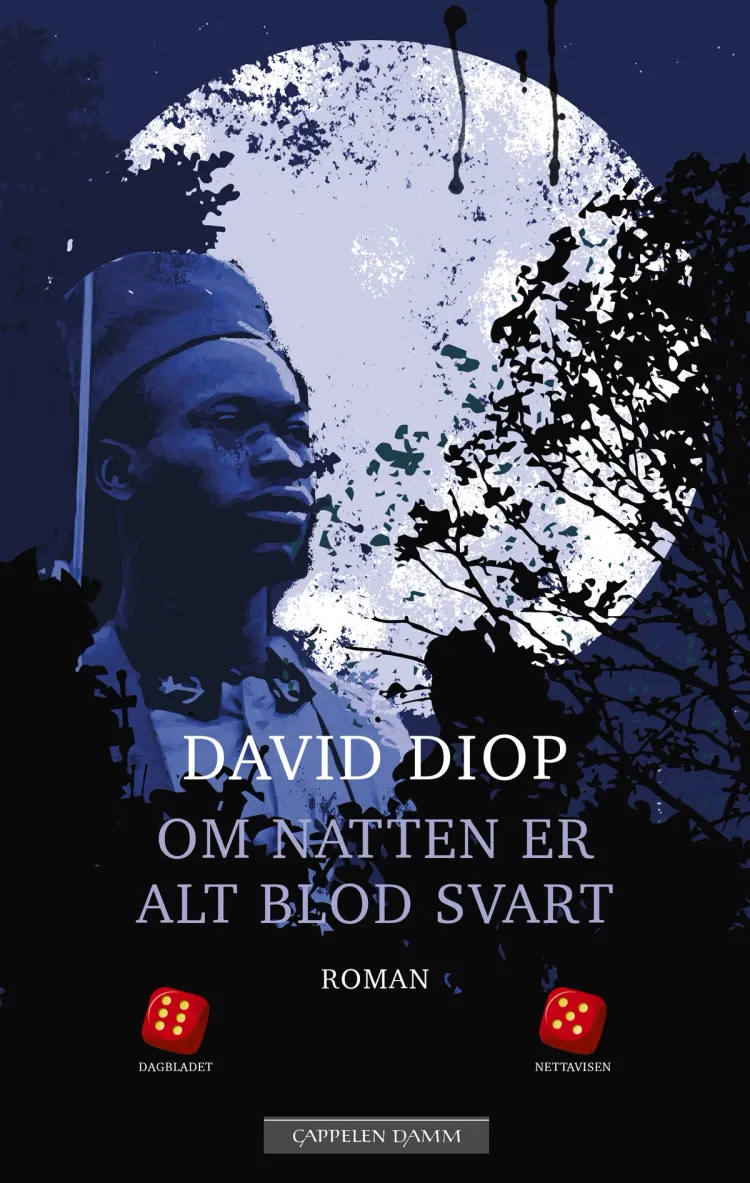 Omslag Om natten er alt blod svart av David Diop (Heftet)