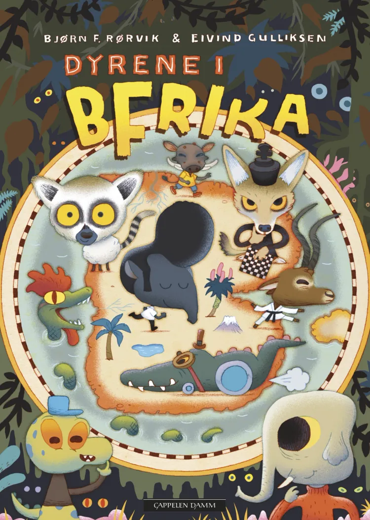 Omslag Dyrene i Bfrika av Bjørn F. Rørvik (Innbundet)