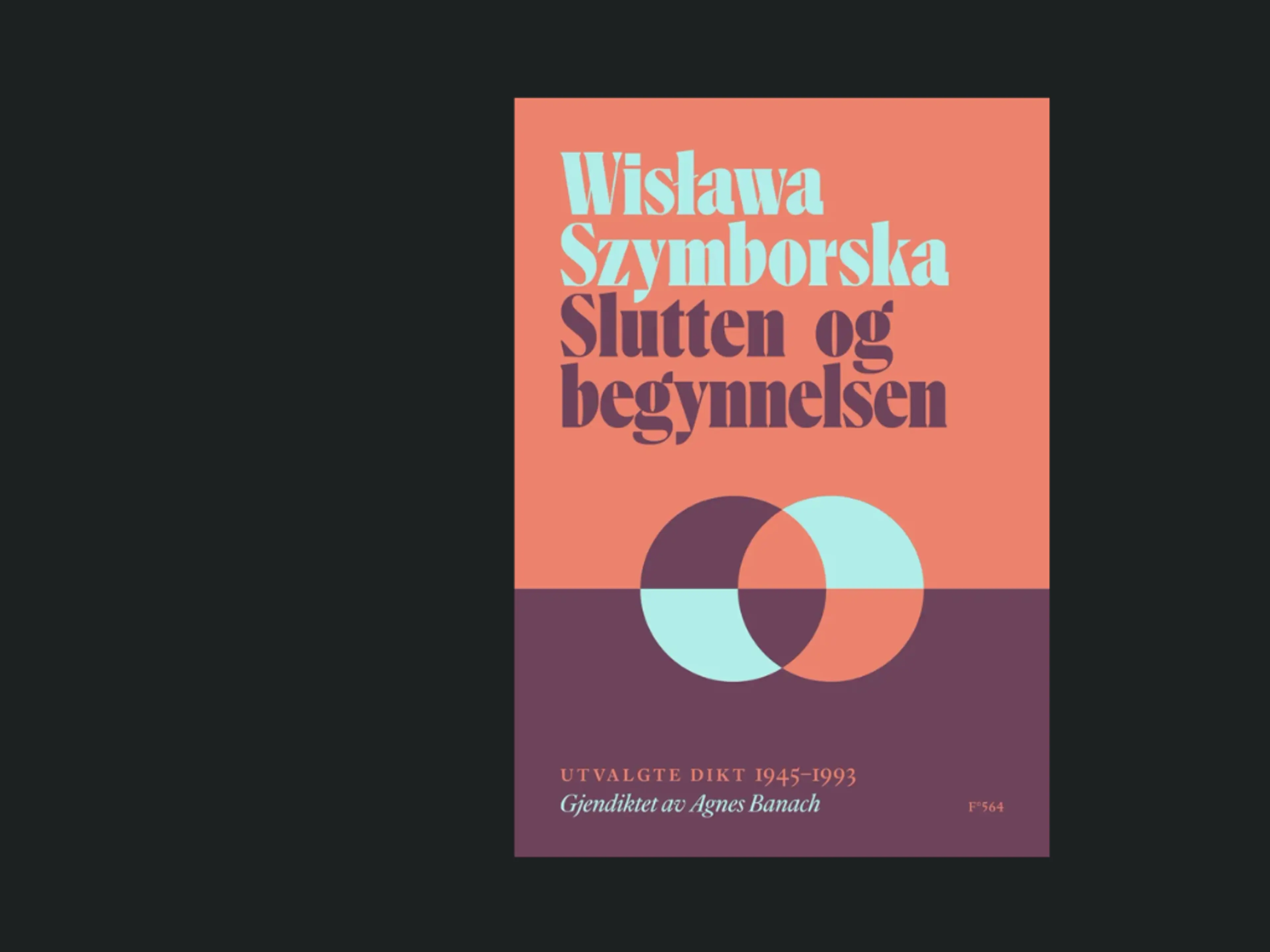 Slutten og begynnelsen - Wislawa Szymborska. Gjendiktet av Agnes Banach. Omslagsdesign av Øystein Vidnes 