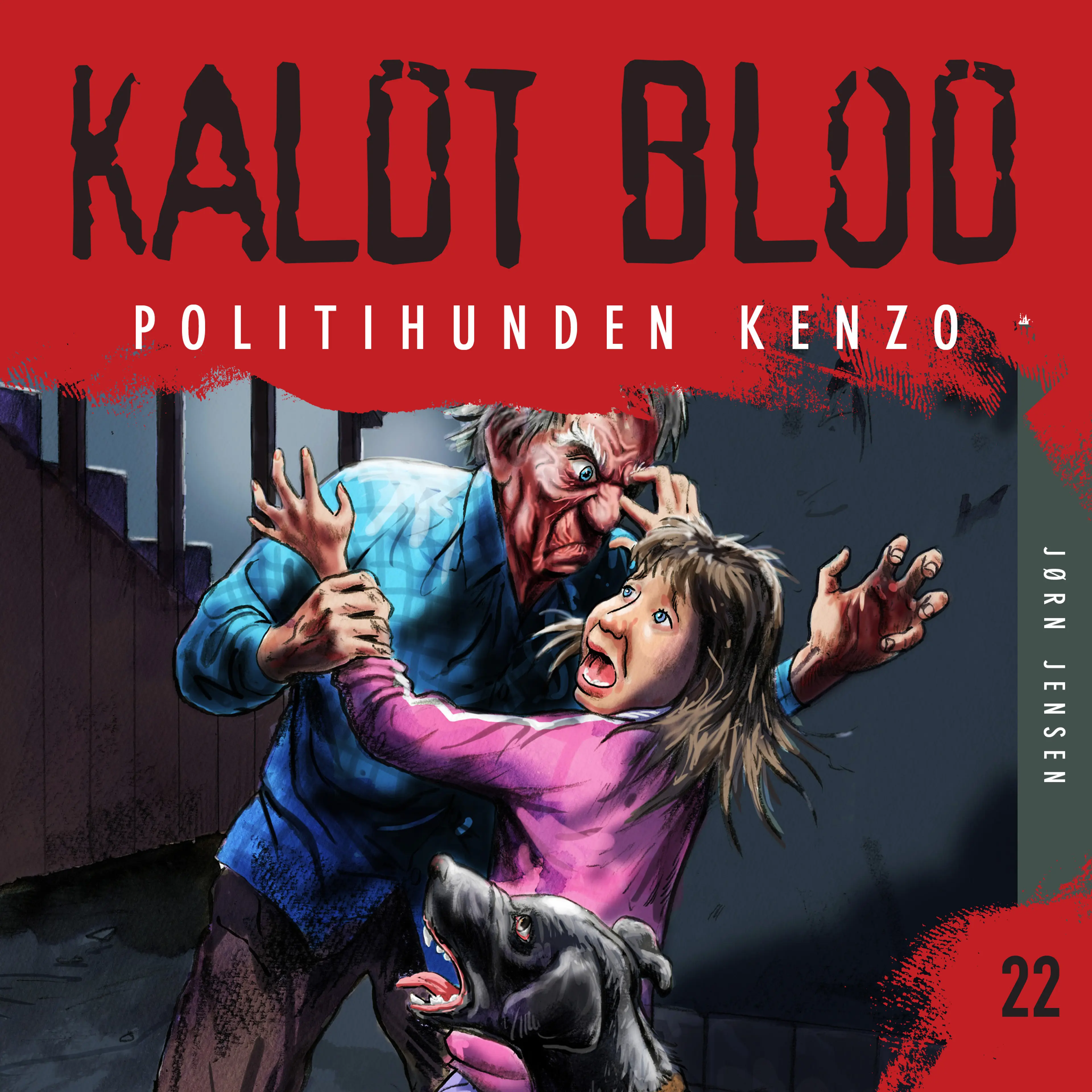 Omslag Kaldt blod 22 - Politihunden Kenzo av Jørn Jensen (Lydbok)