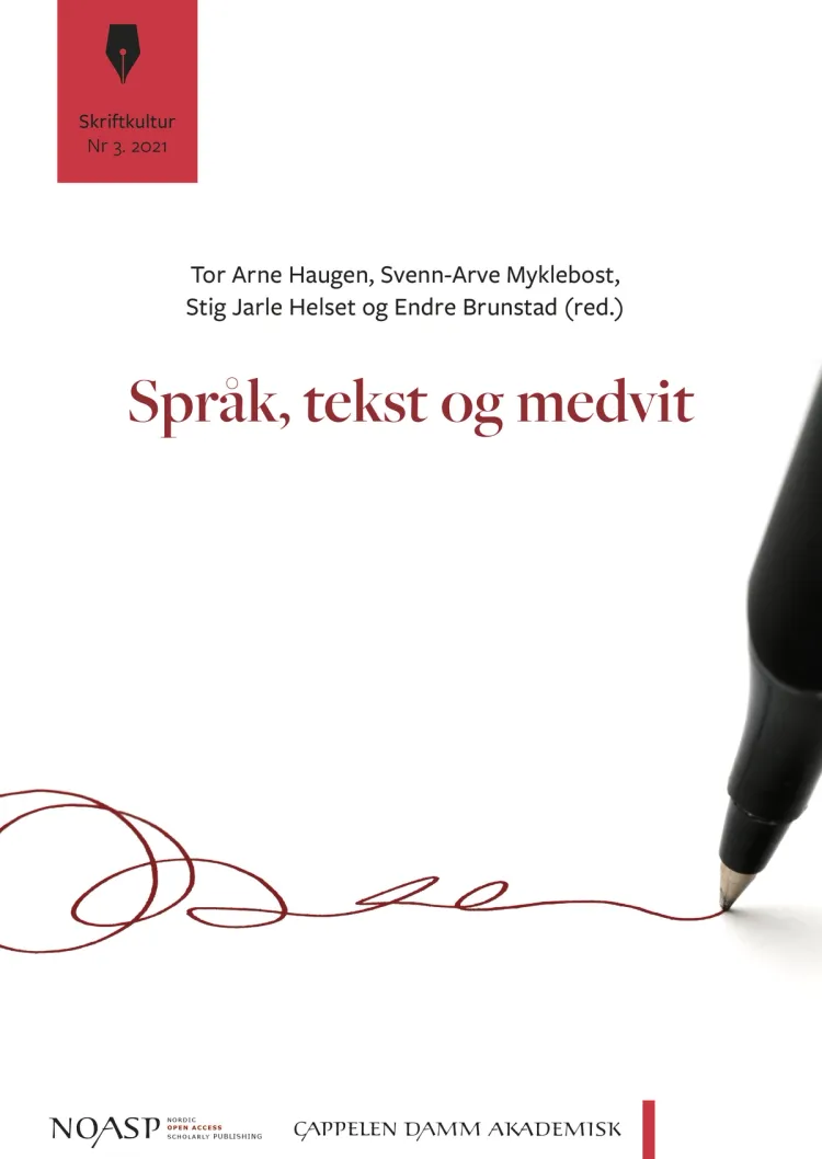 Omslag Språk, tekst og medvit av Tor Arne Haugen, Svenn-Arve Myklebost, Stig Jarle Helset og Endre Brunstad (Heftet)