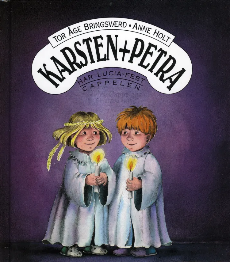 Omslag Karsten og Petra har Lucia-fest av Tor Åge Bringsværd (Innbundet)