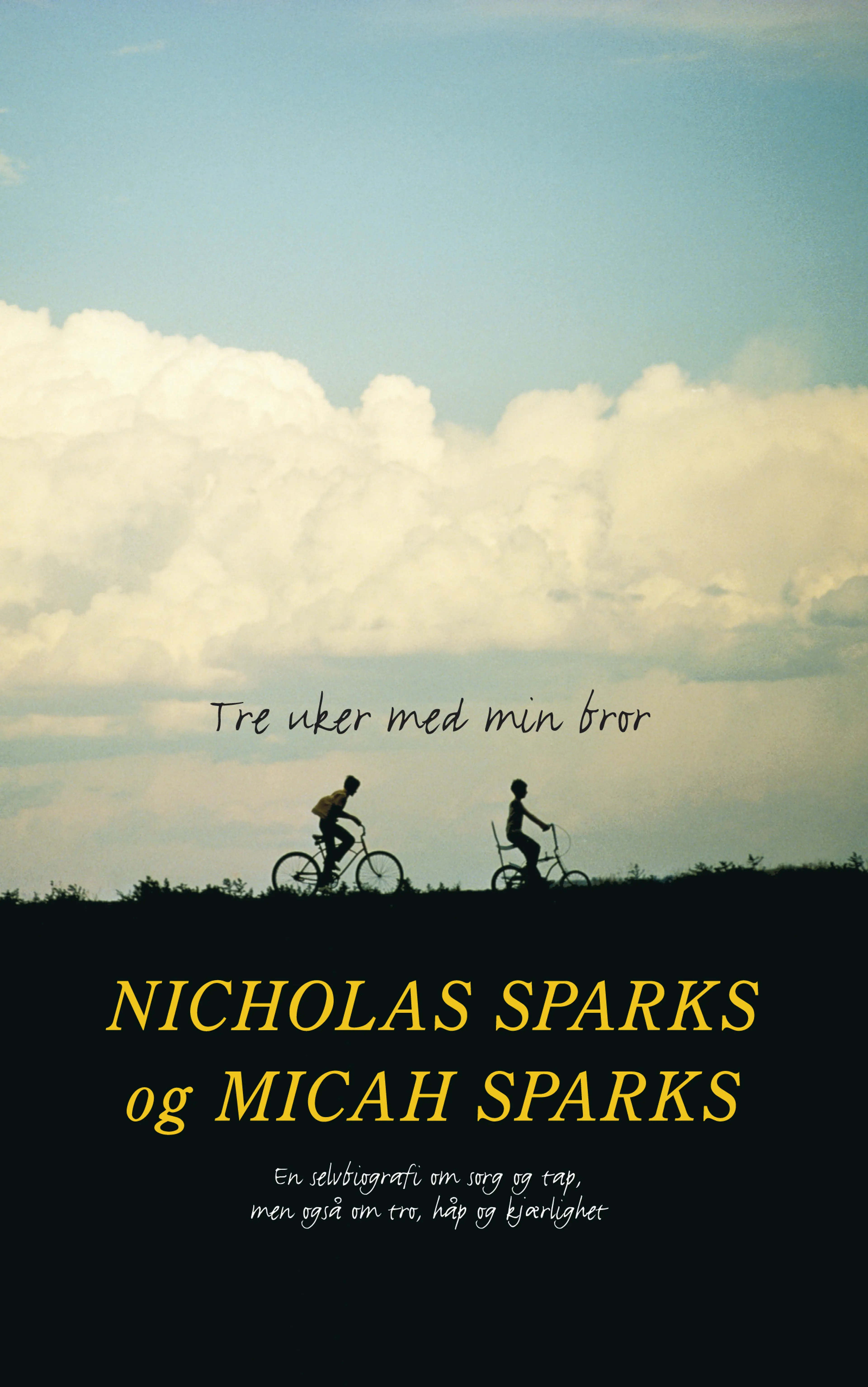 Omslag Tre uker med min bror av Nicholas Sparks (Innbundet)