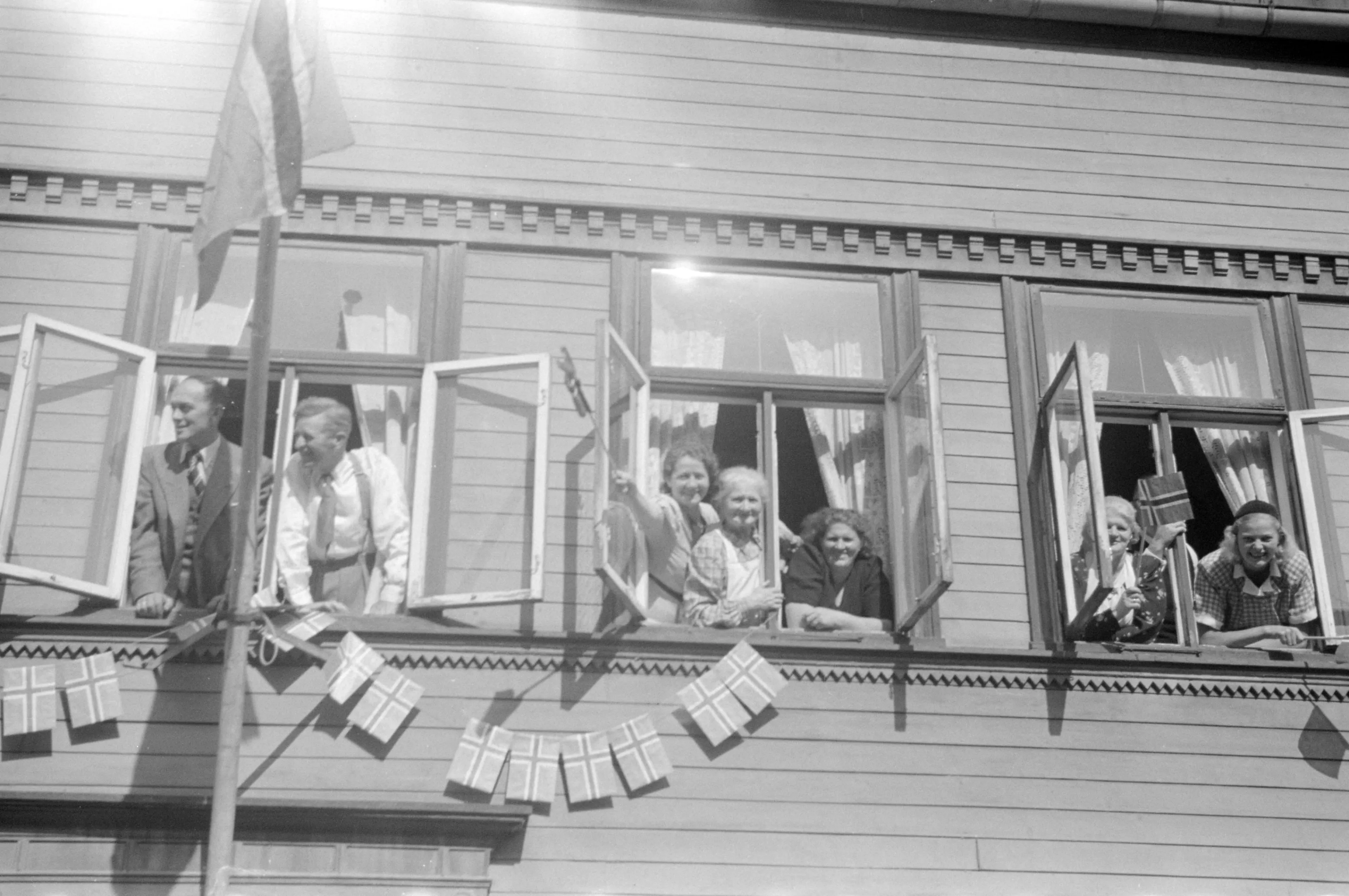 Fra Kong Haakons besøk i Trondheim i 1945