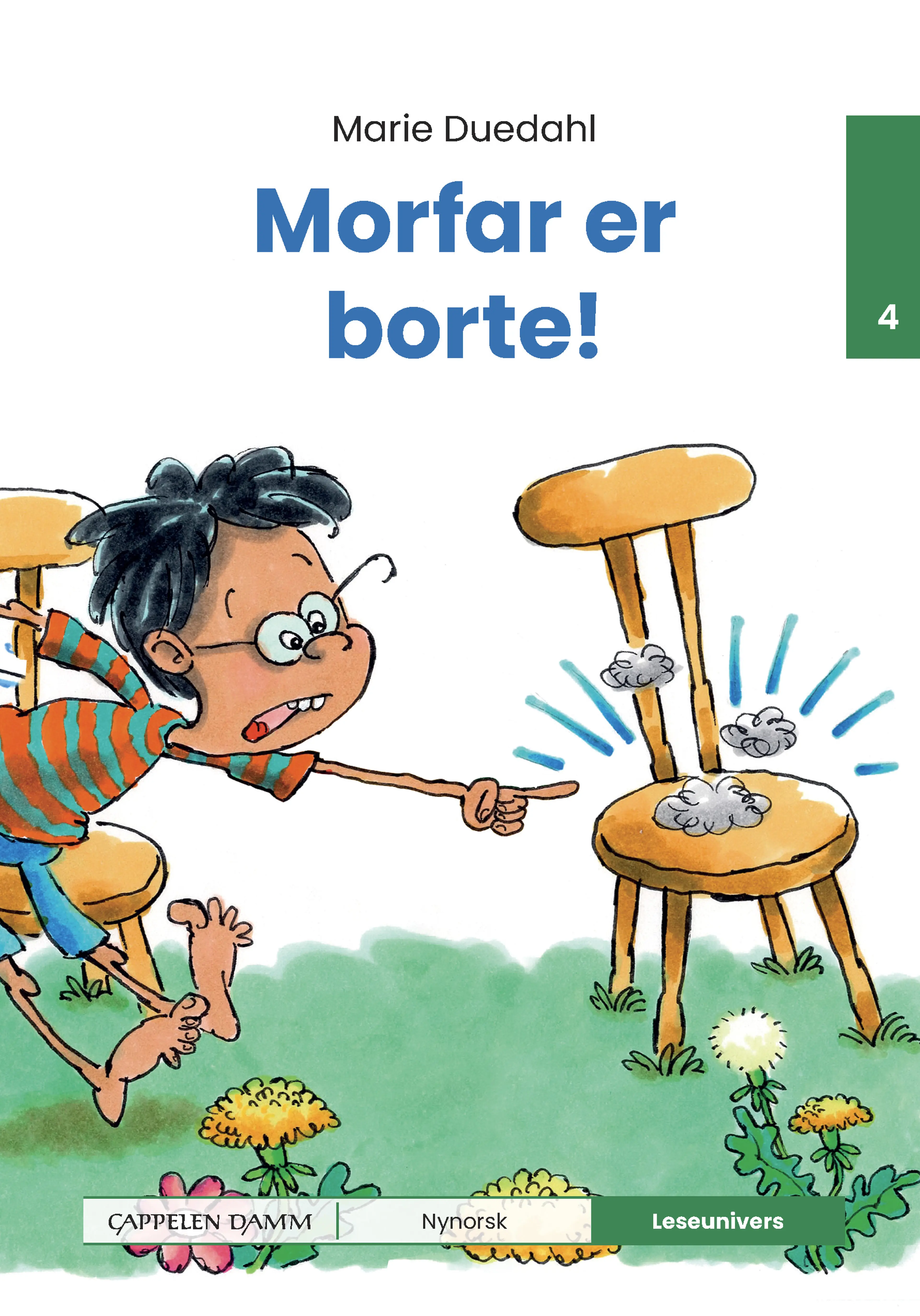 Omslag Leseunivers 4: Morfar er borte! av Marie Duedahl (Innbundet)