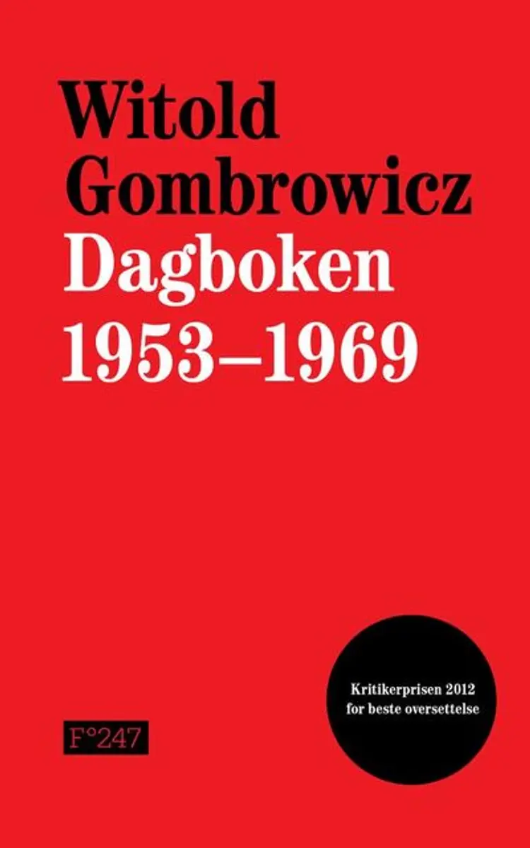 Omslag Dagboken 1953–1969 av Witold Gombrowicz (Heftet)