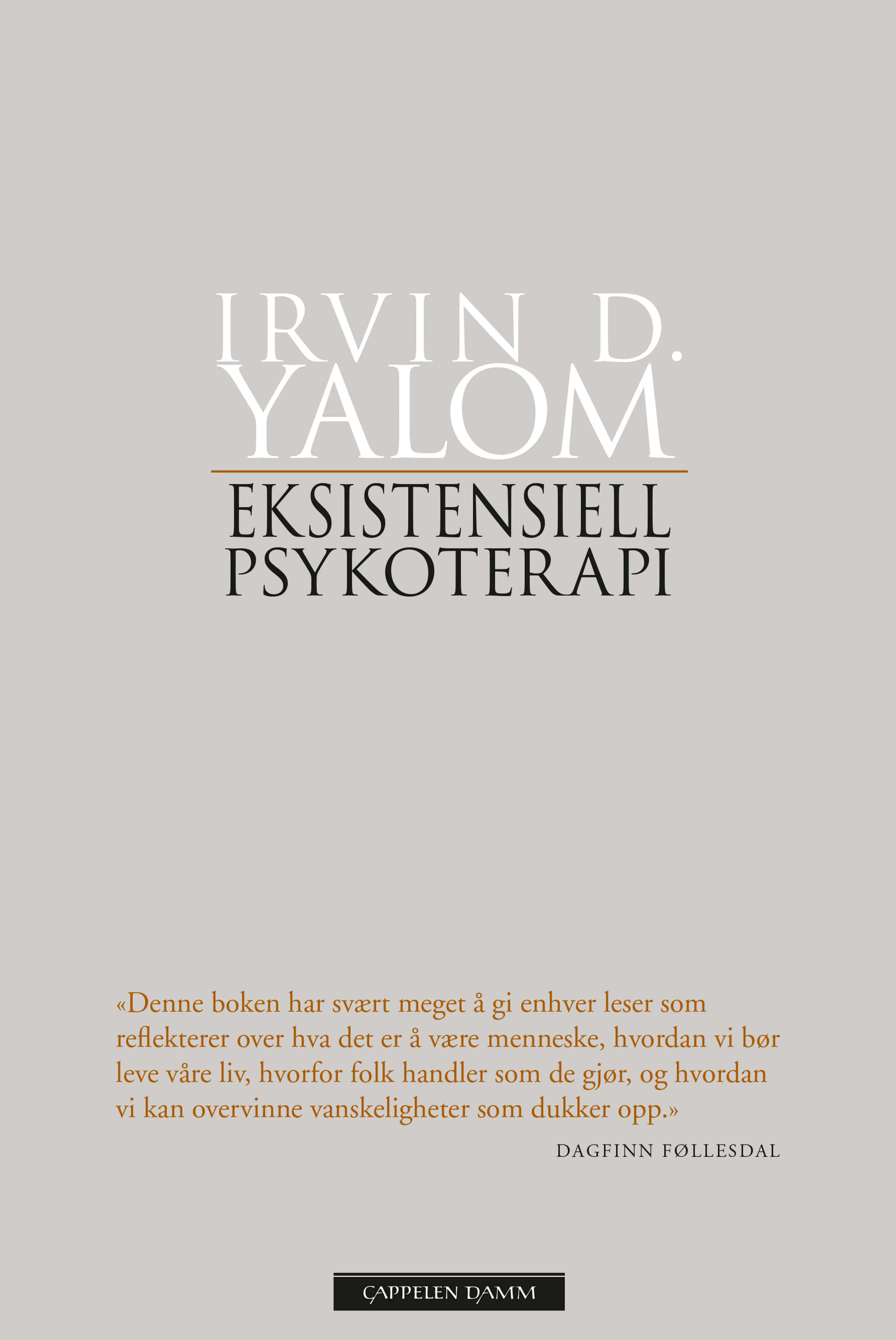 Omslag Eksistensiell psykoterapi av Irvin D. Yalom (Heftet)